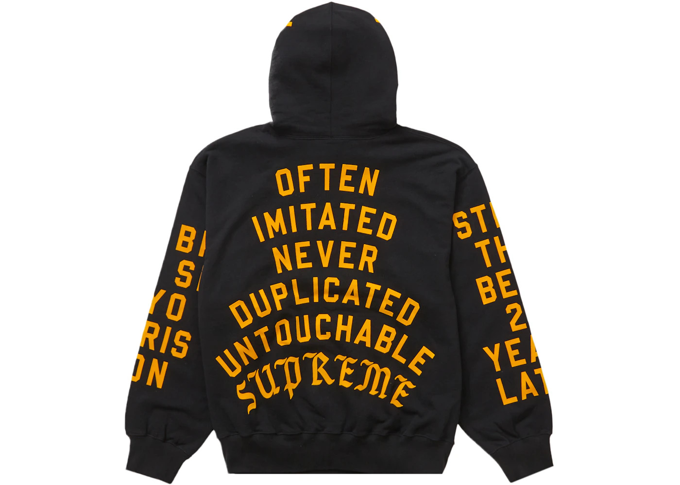 Supreme Team Flocked Hooded Sweatshirt Black - 2