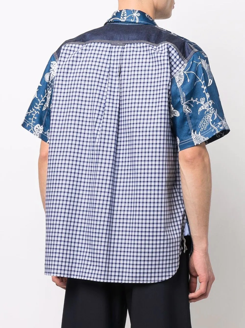 panelled short-sleeve shirt - 4