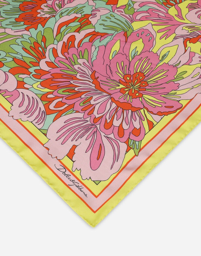 60s-print twill scarf (70 x 70) 2