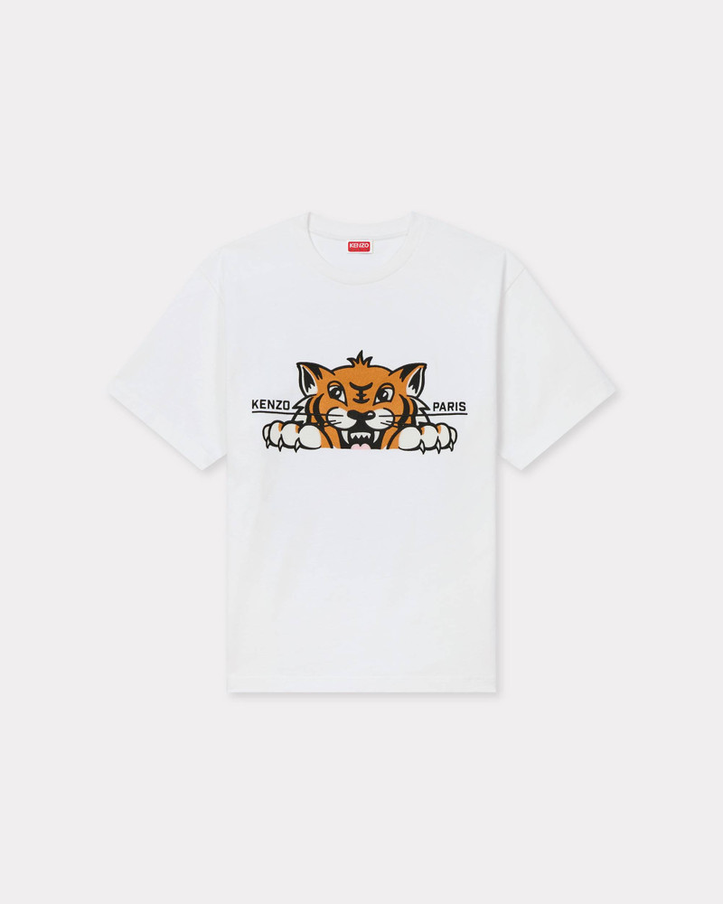 'KENZO Happy Tiger' embroidered oversized T-shirt in cotton 1