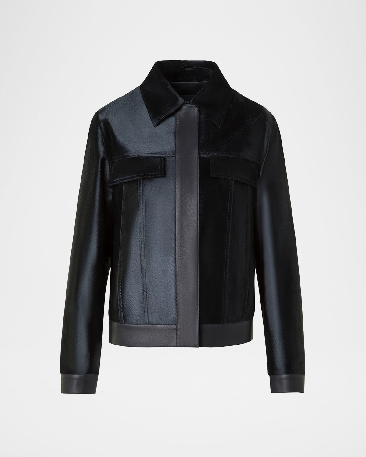 Gemini Calf Shearling and Leather Trucker Jacket - 1