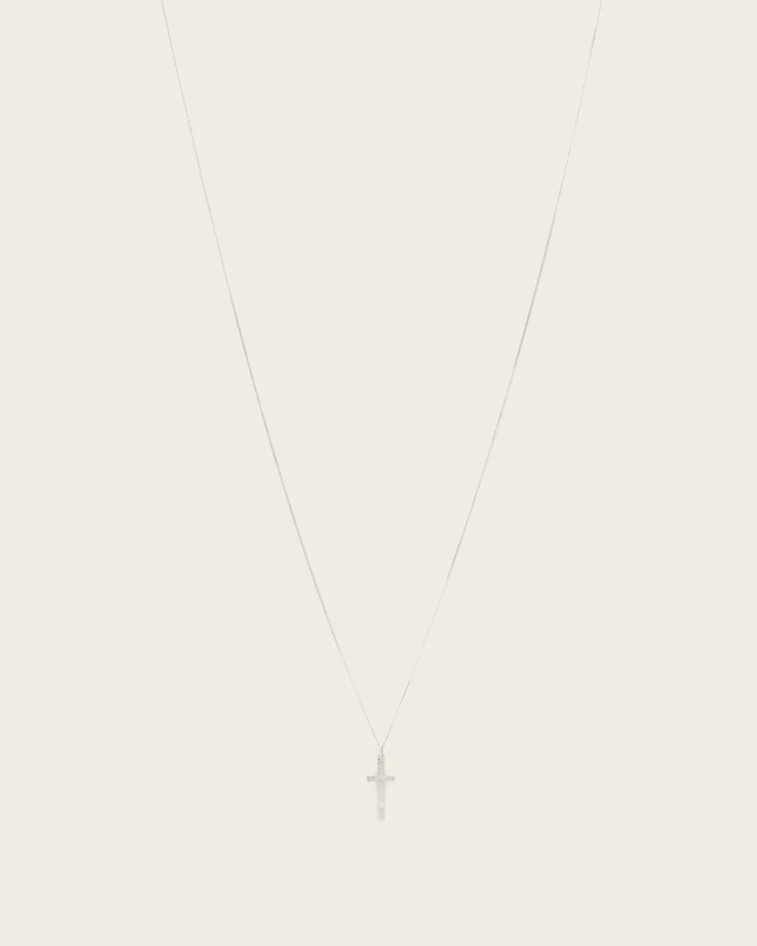 GABE LARGE CHAIN CROSS NECKLACE - 1