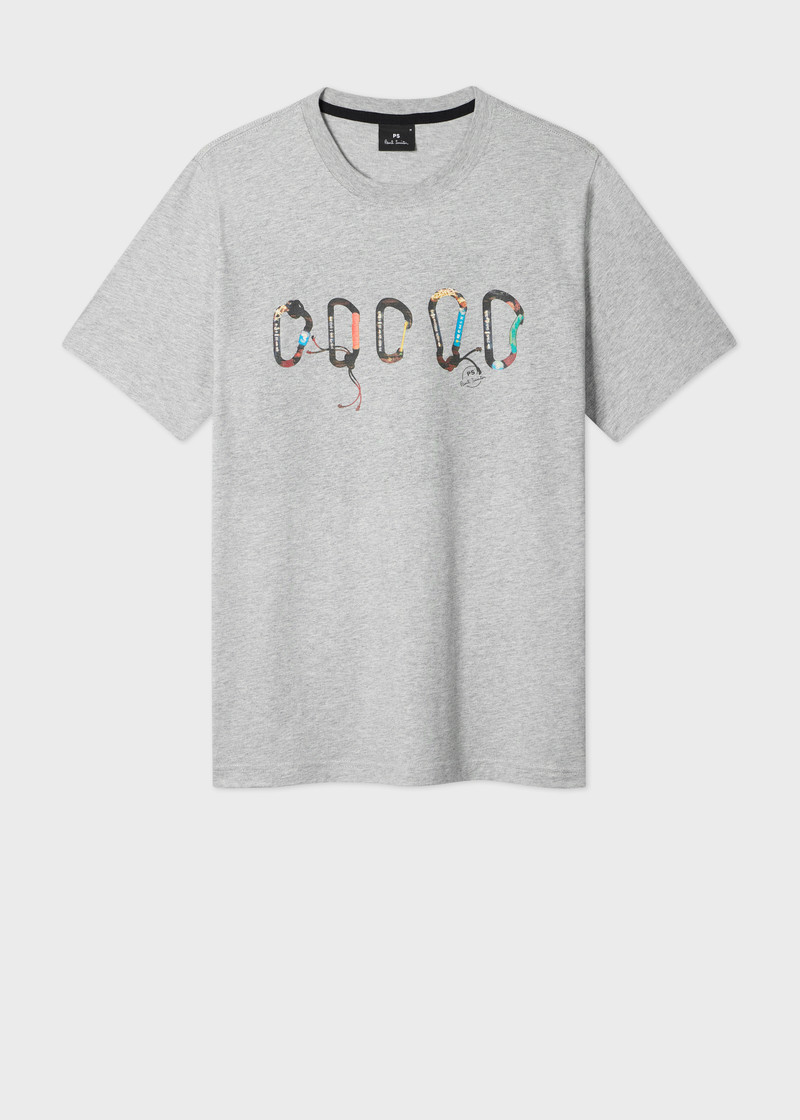 Grey 'Carabiner' Print T-Shirt 1