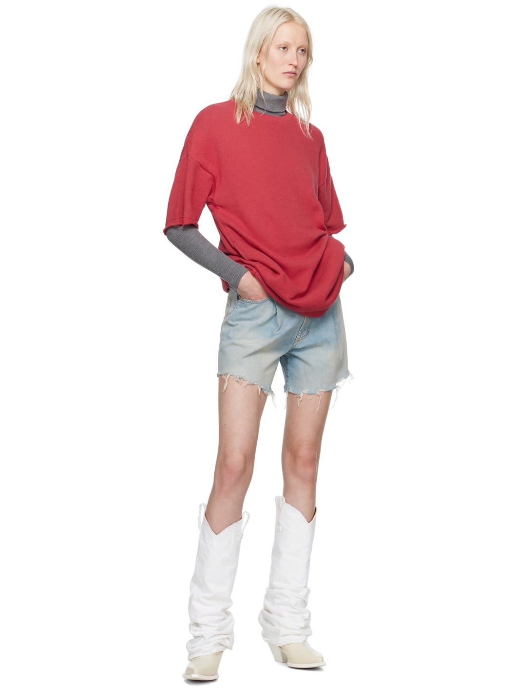 SSENSE Exclusive Blue Damon Denim Shorts - 4