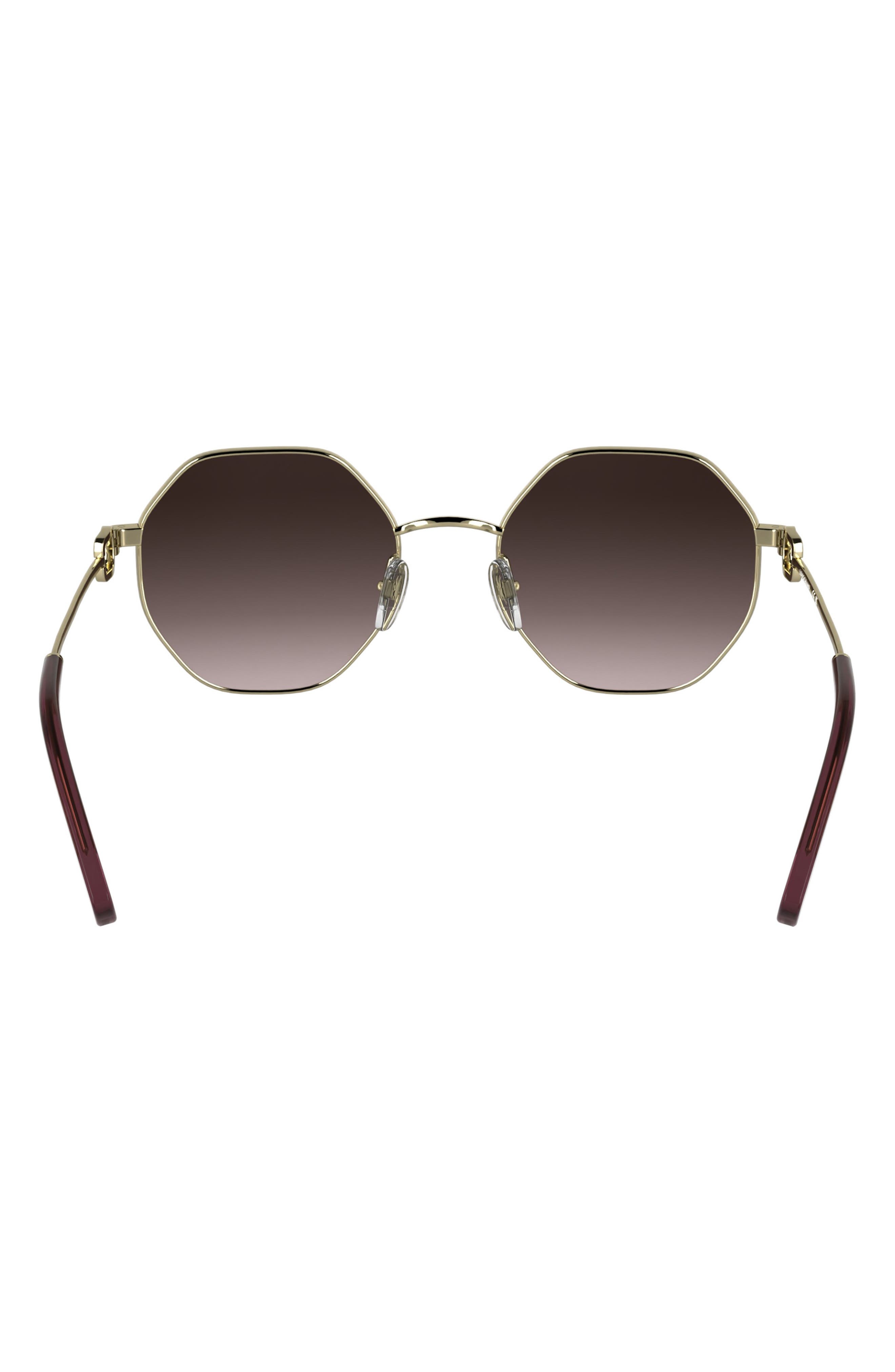 Longchamp Le Foulonné 52mm Gradient Round Sunglasses in Gold/Gradient Brown Rose at Nordstrom - 4