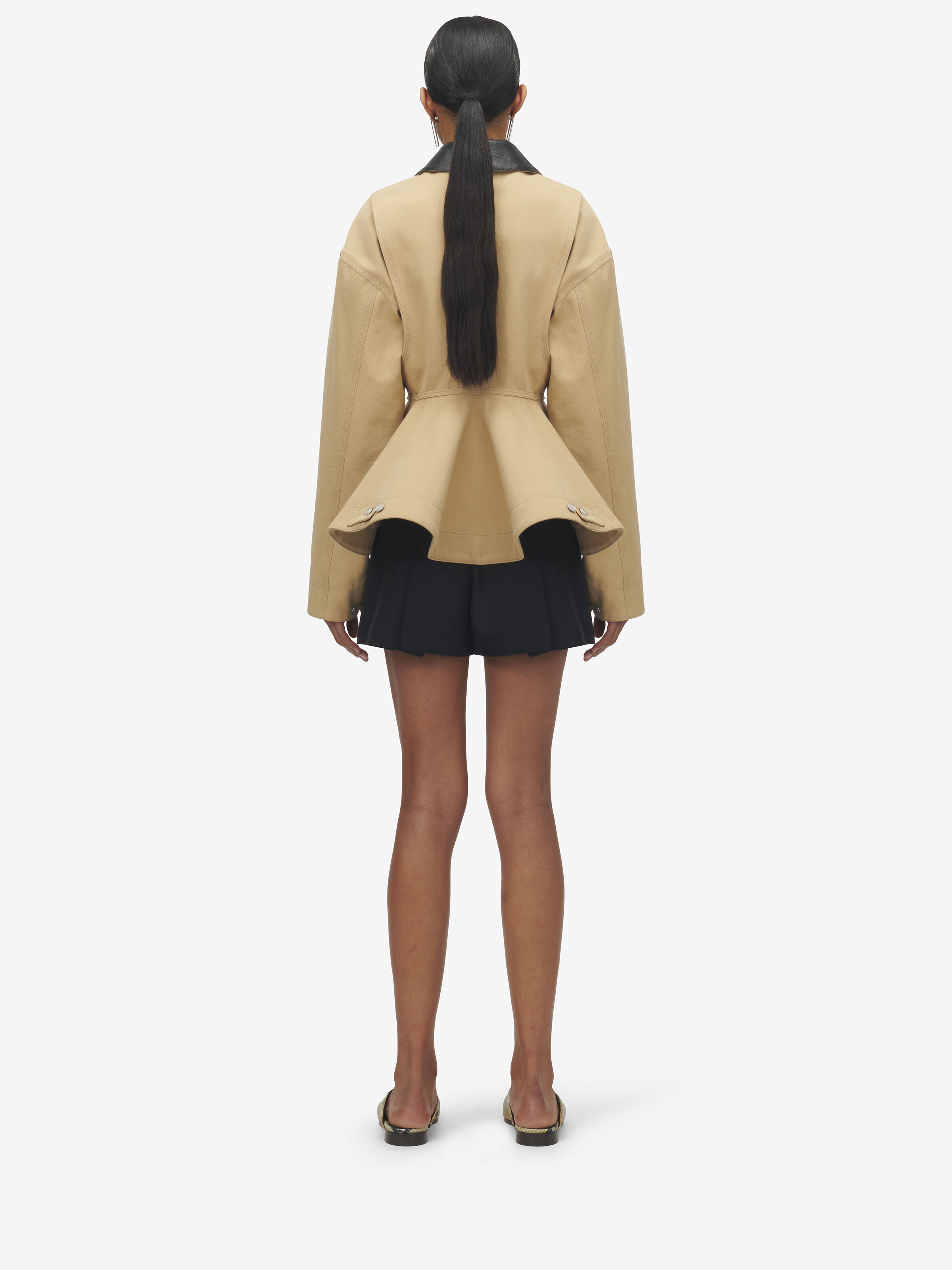 Stonewashed Canvas Peplum Jacket - 5