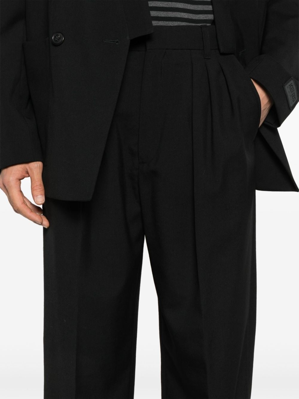 pleated wool tailored trousers - 5