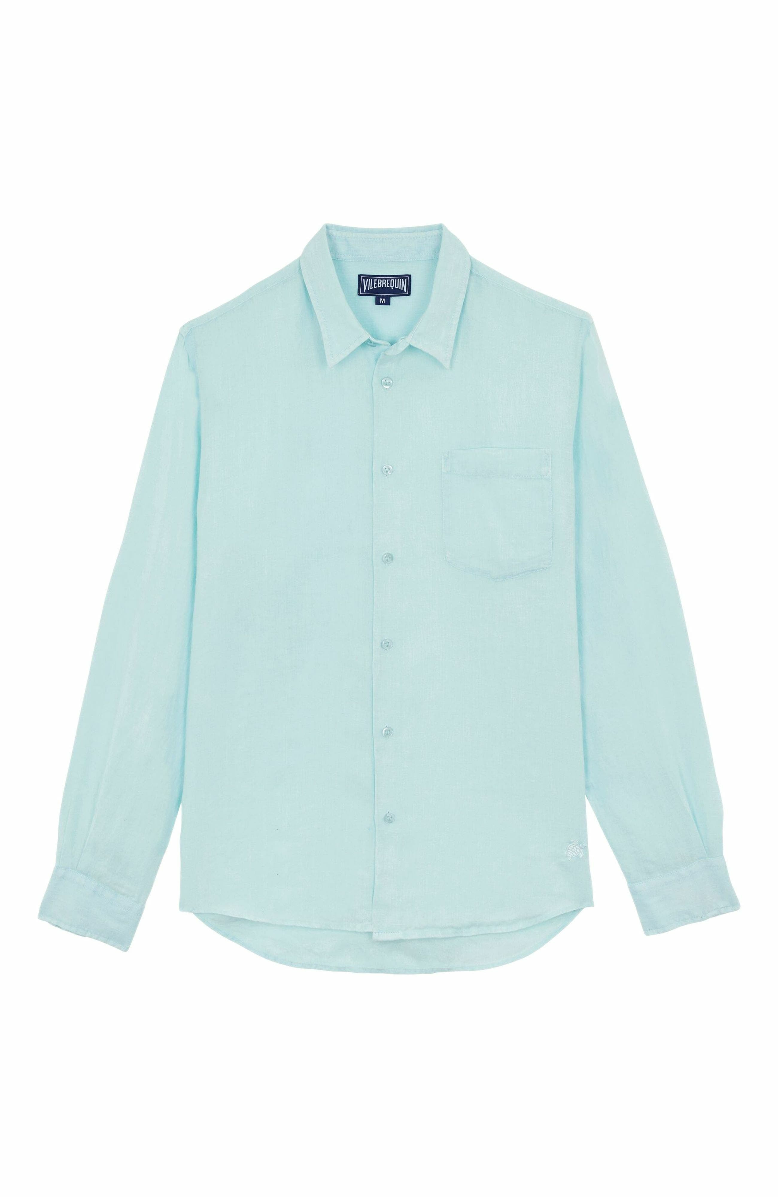 Vilebrequin Men's Natural Dye Linen Shirt in Pacific at Nordstrom - 2
