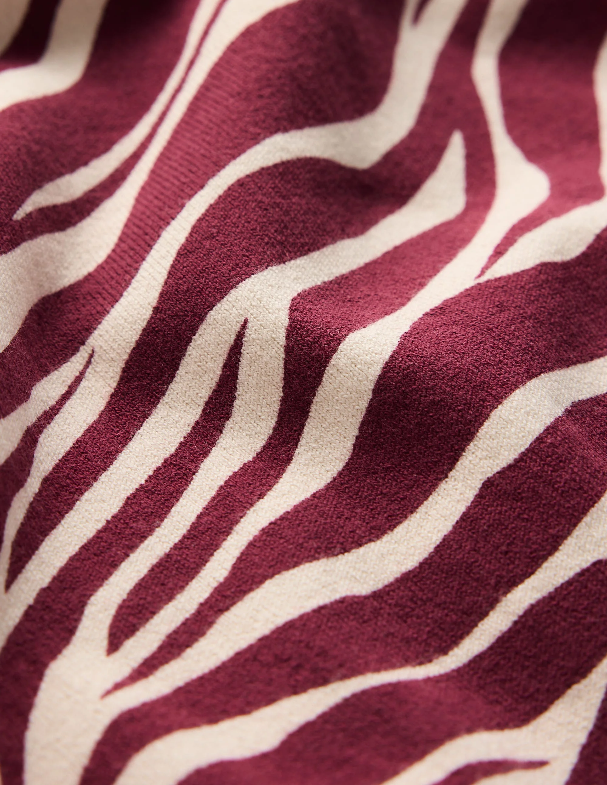 Camilla Cotton Crew Sweater-Chestnut, Zebra Swirl - 1