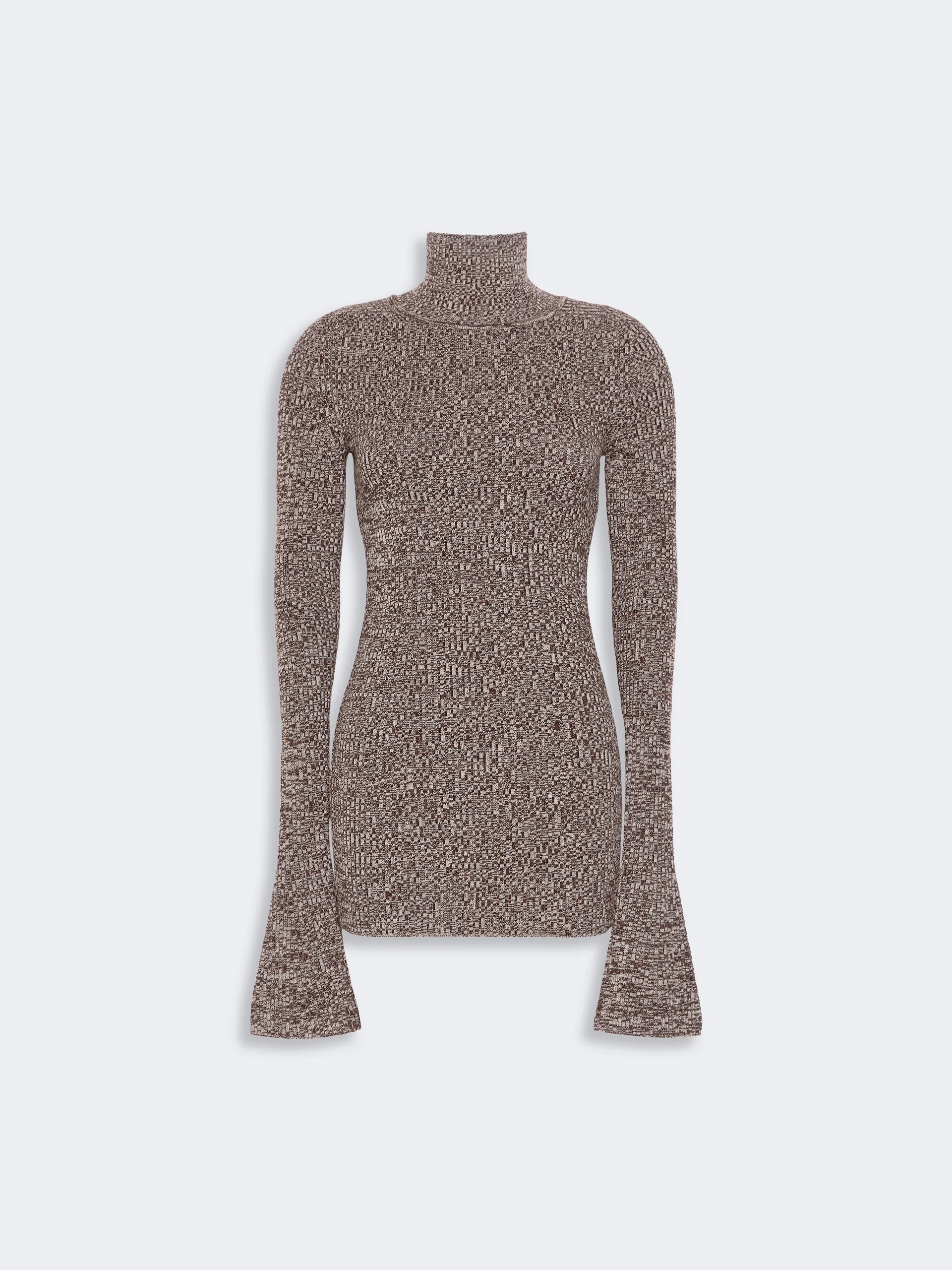 BOUQUET Slim stretch wool sweater - CHOCOLATE - 1