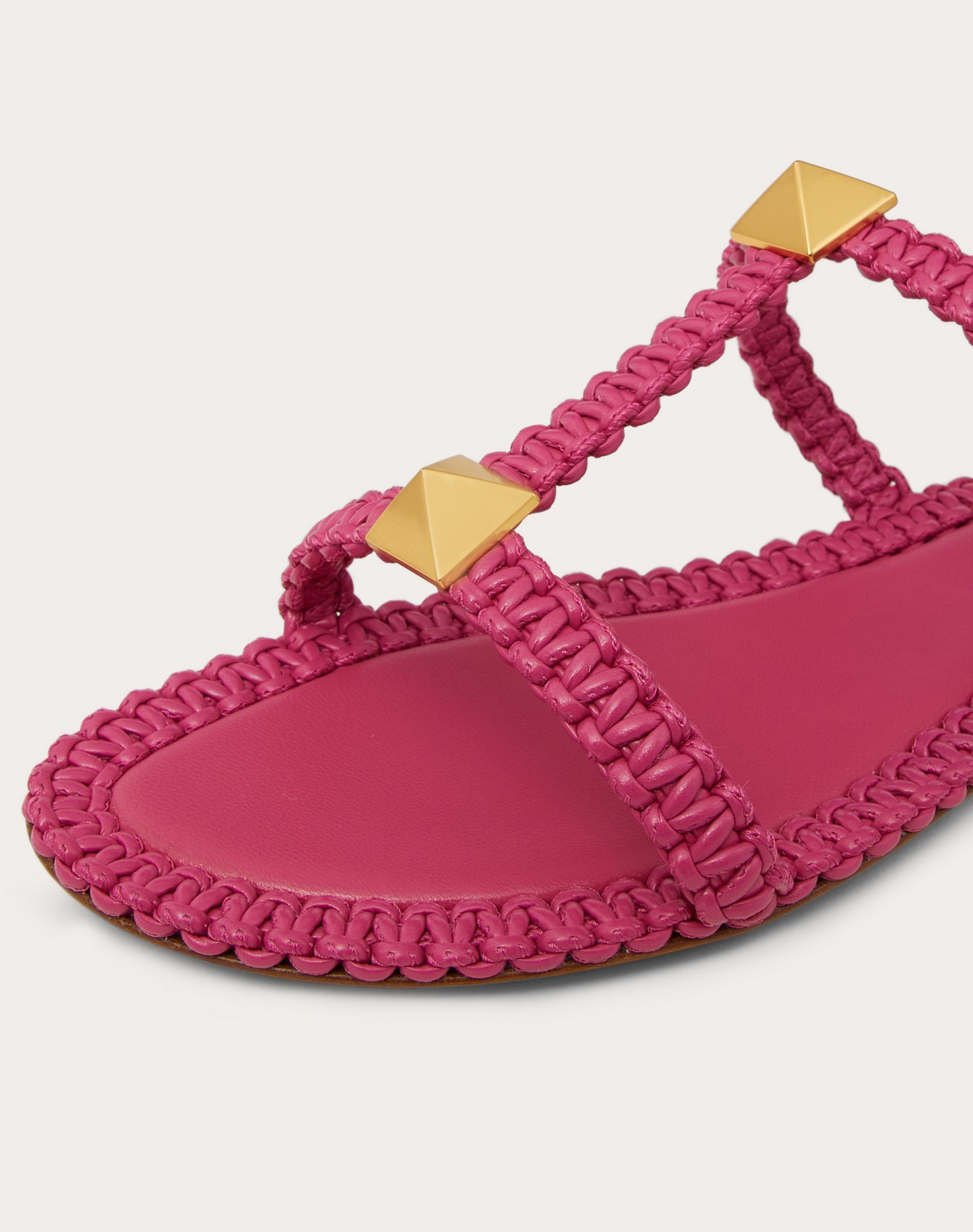 ROMAN STUD FLAT SLIDE SANDAL WITH MACRAMÉ - 5