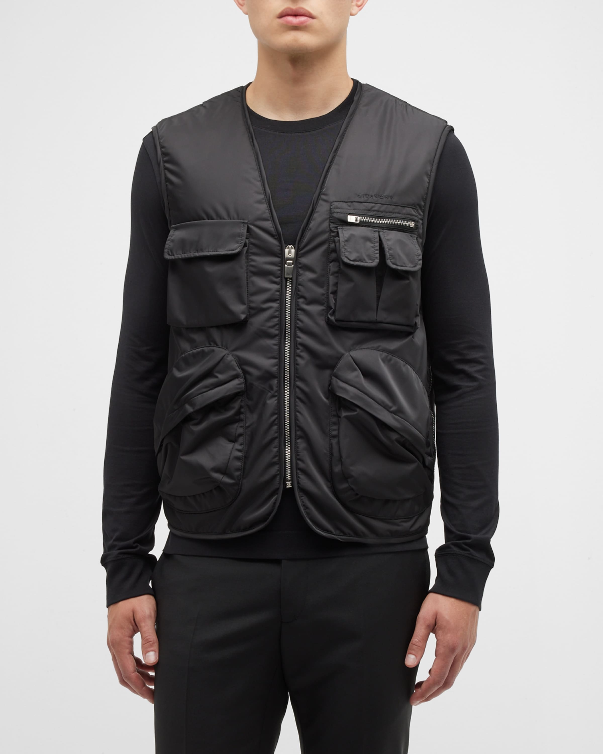 Givenchy Men's Multi-Pocket Zip Vest neimanmarcus REVERSIBLE - Main Image