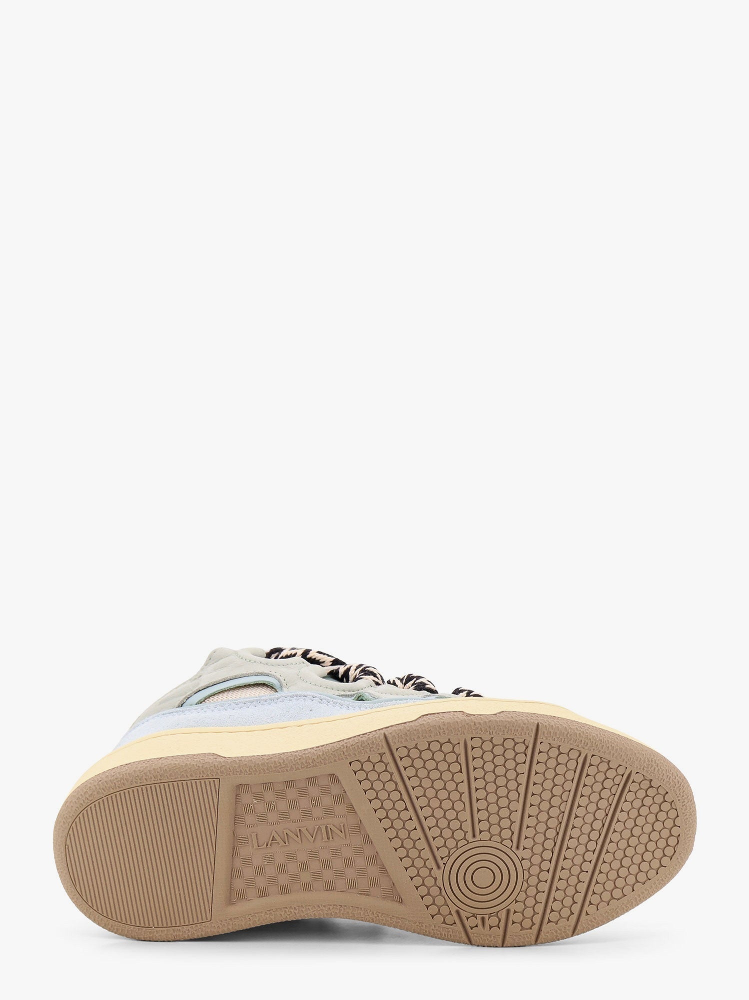 LANVIN PARIS - Curb leather sneakers with mesh inserts - 4