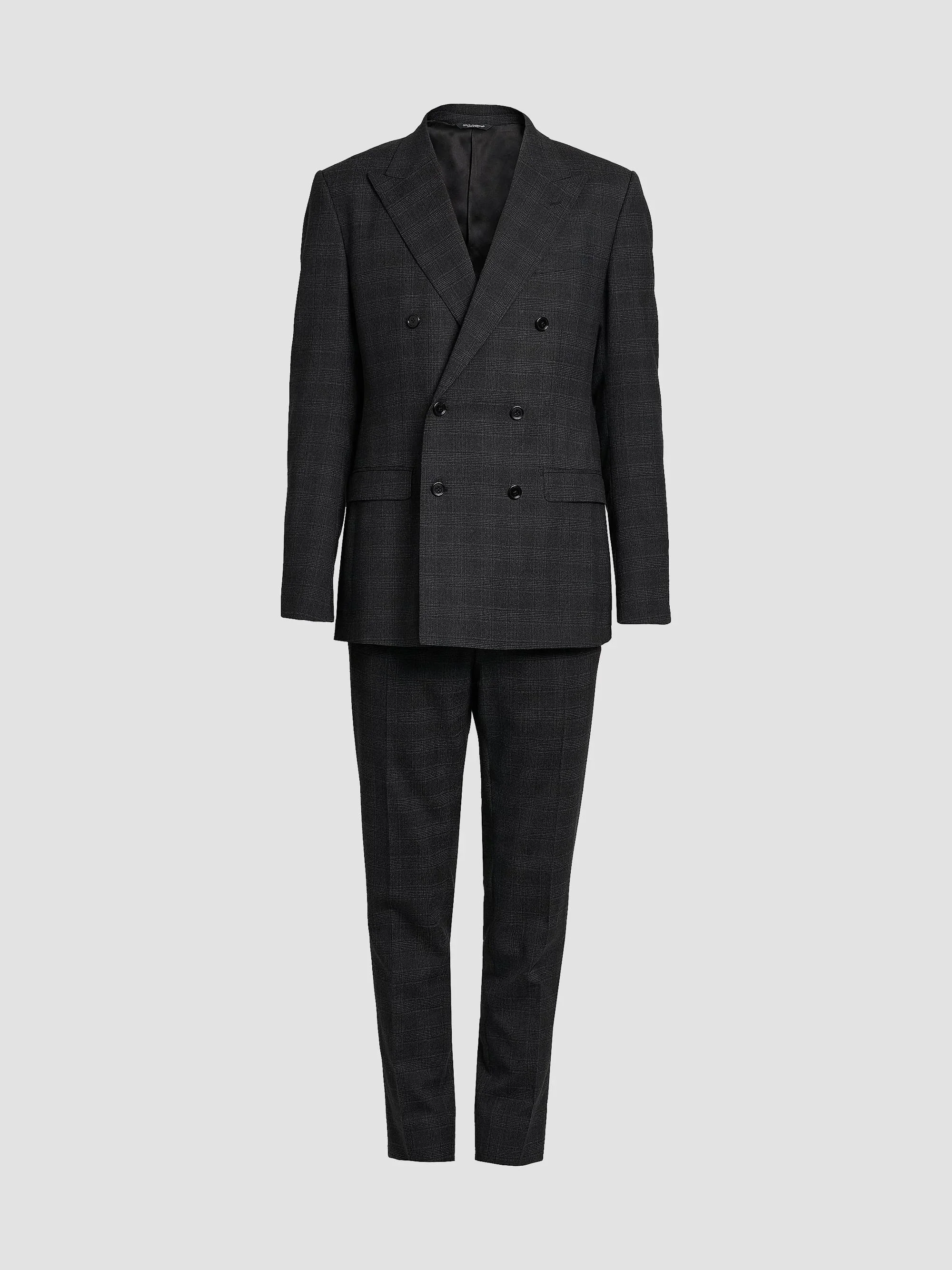 Men's Plaid Wool-Blend Double-Breasted Suit - Quadri Check Tartan - 1