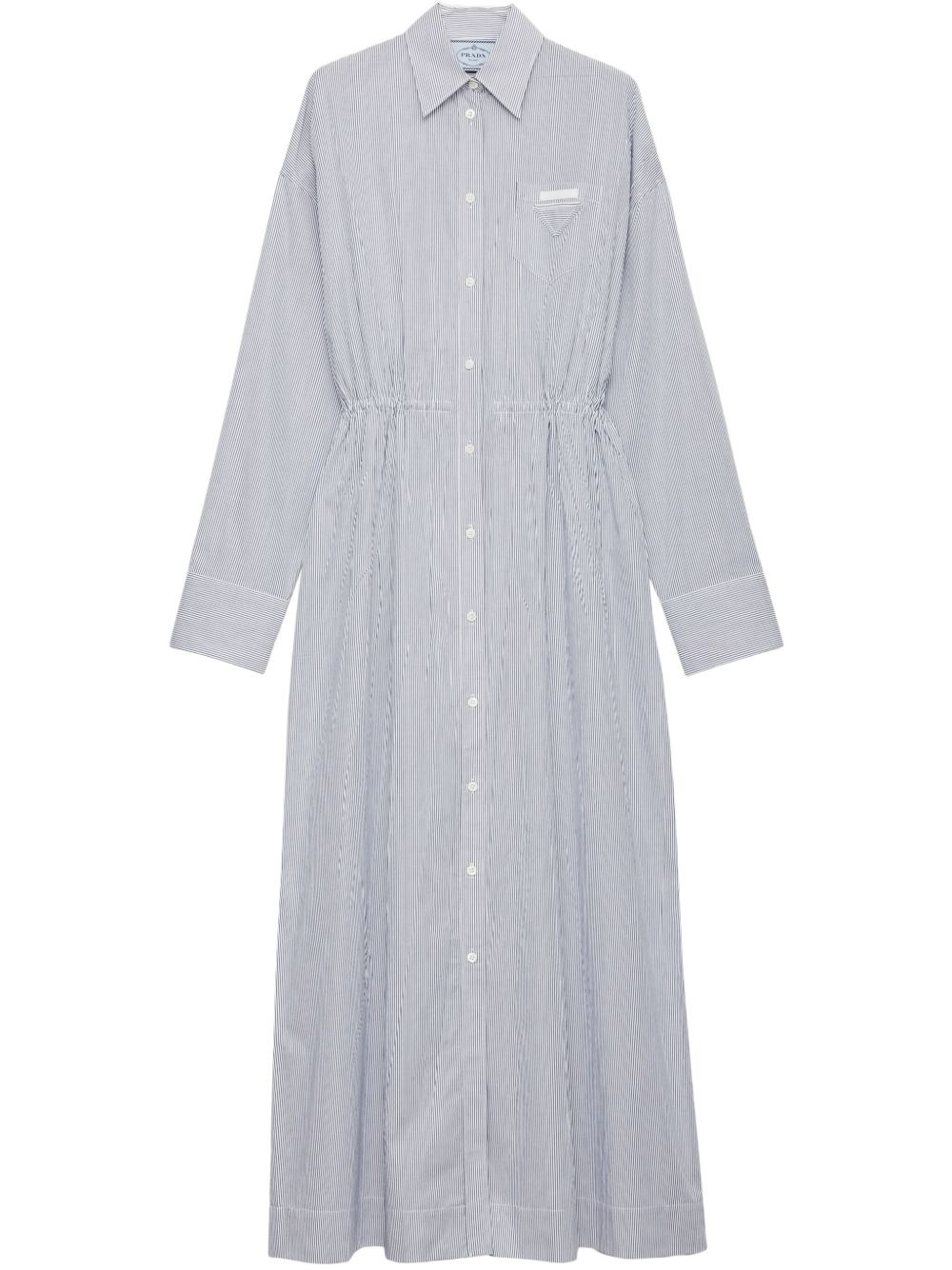 striped poplin dress - 1