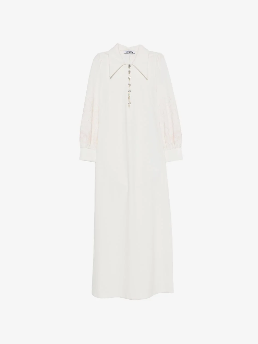 embellished floral-embroidered midi dress - 1