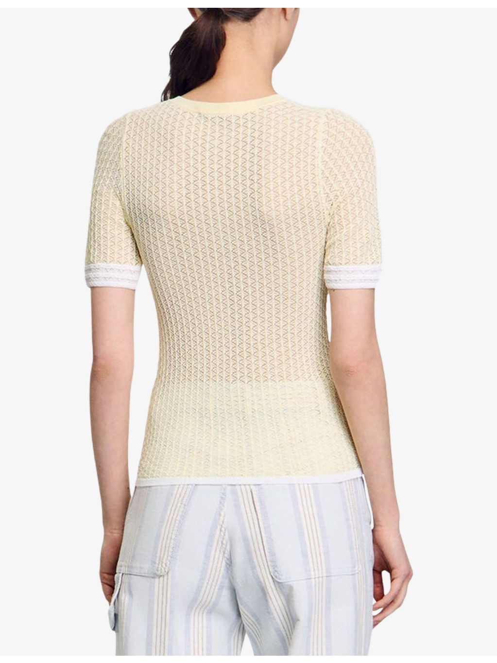 Short-Sleeve Pointelle-Knit Jumper - 4