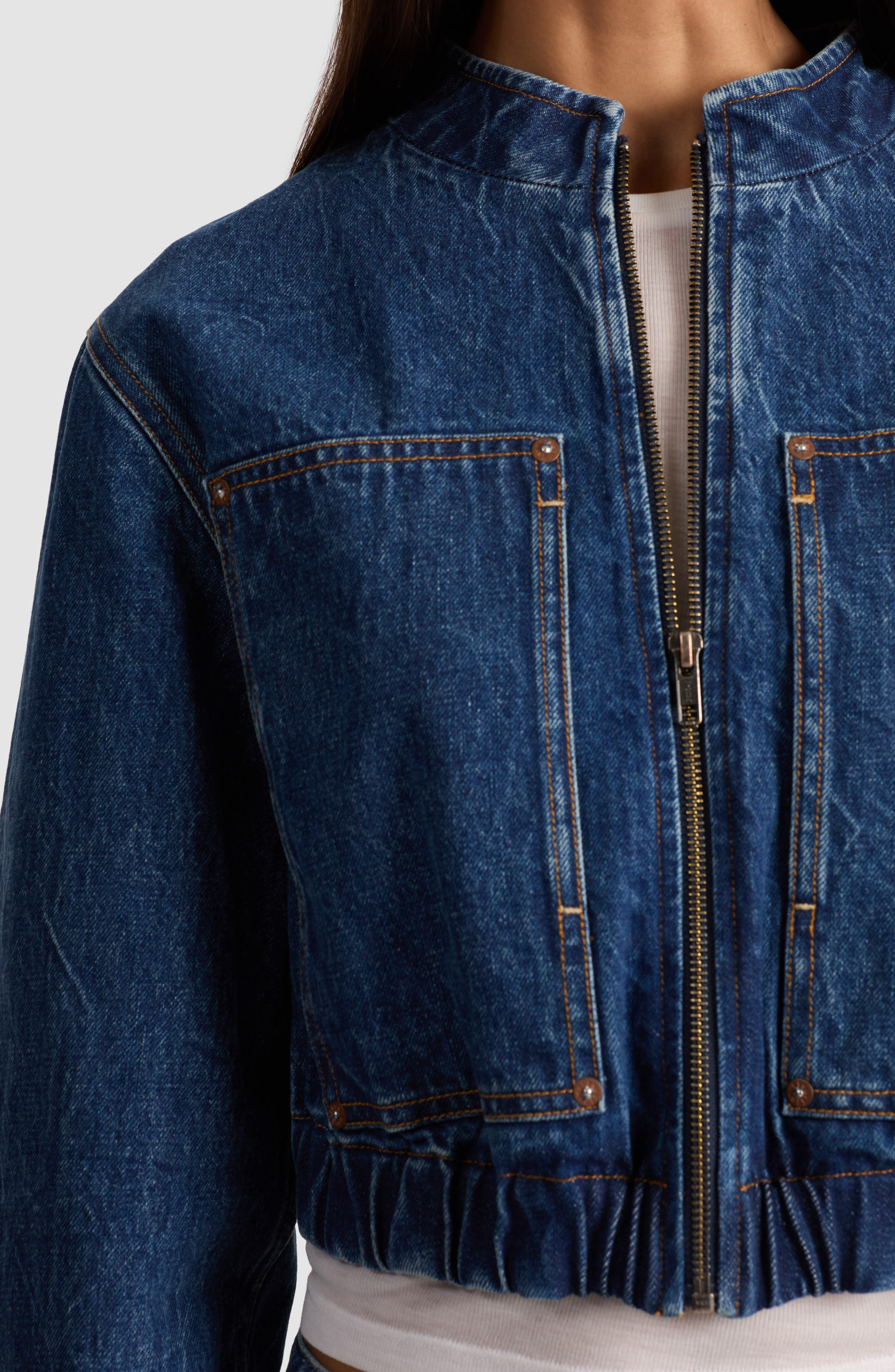 Alice + Olivia Mateo Denim Carpenter Jacket in Cambria Vintage at Nordstrom - 4