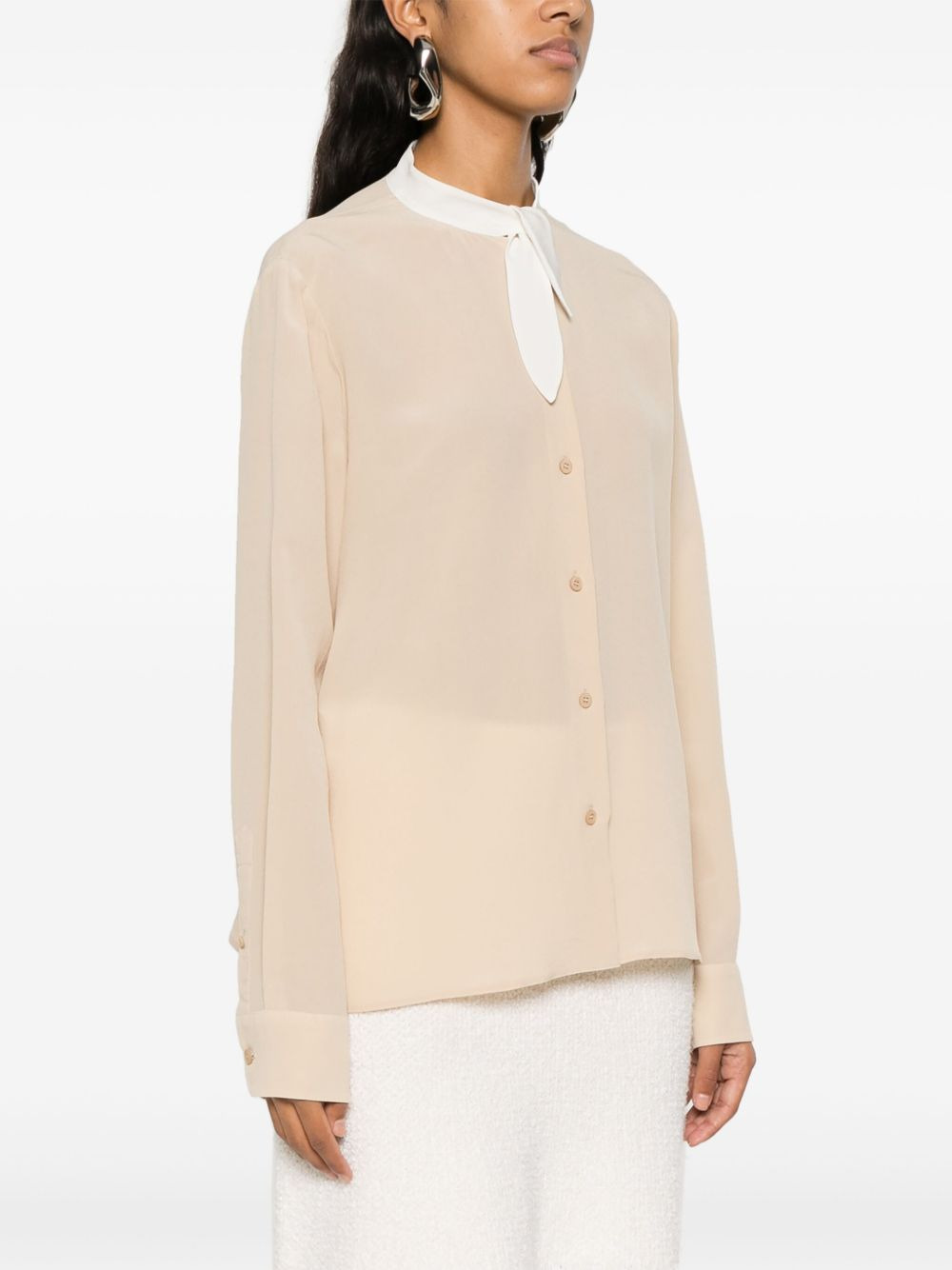 triangle-logo crepe shirt - 3