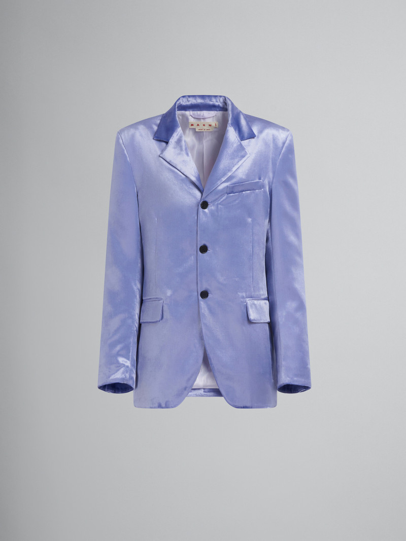 LILAC SINGLE-BREASTED VELVET BLAZER 1