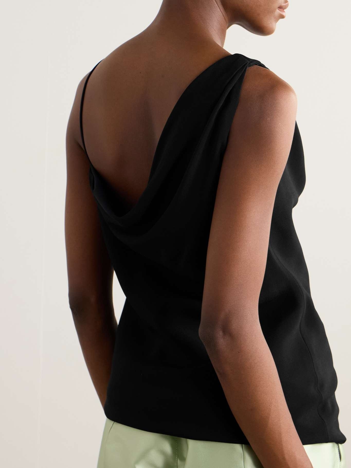 Asymmetric draped crepe top - 4