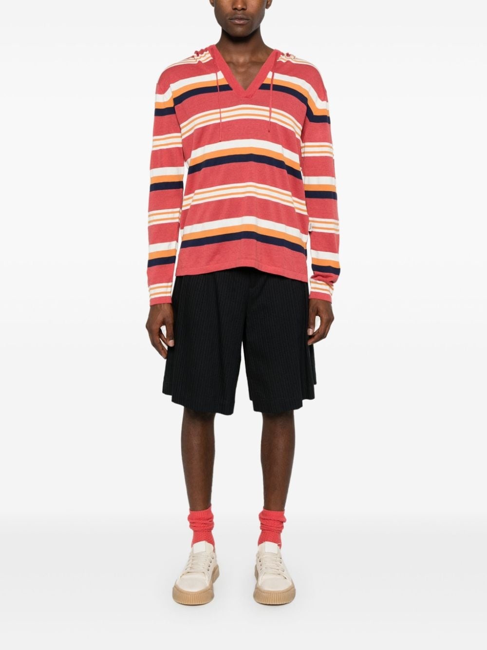 striped hooded jumper - 2