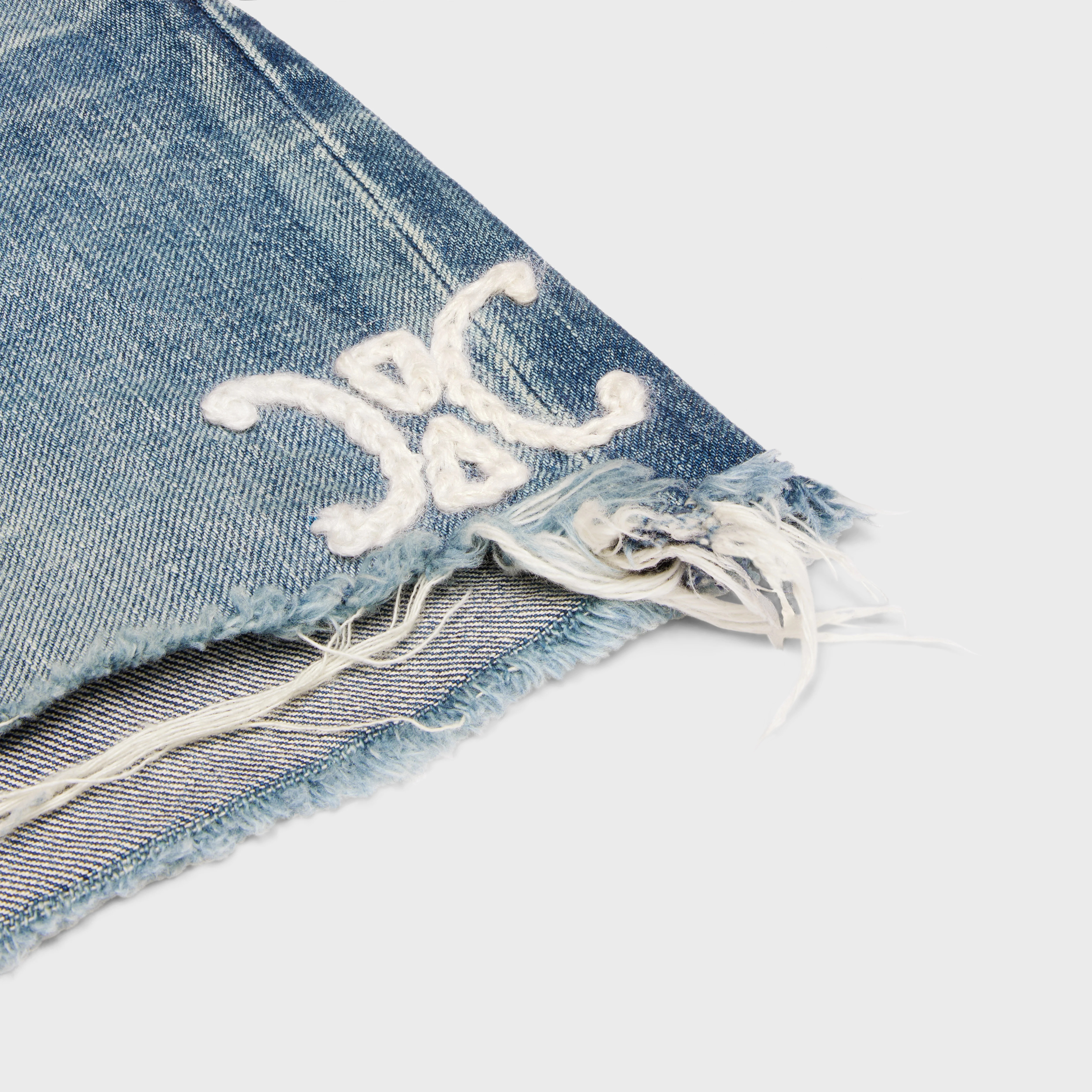 CELINE skate shorts in electric sky wash denim | REVERSIBLE