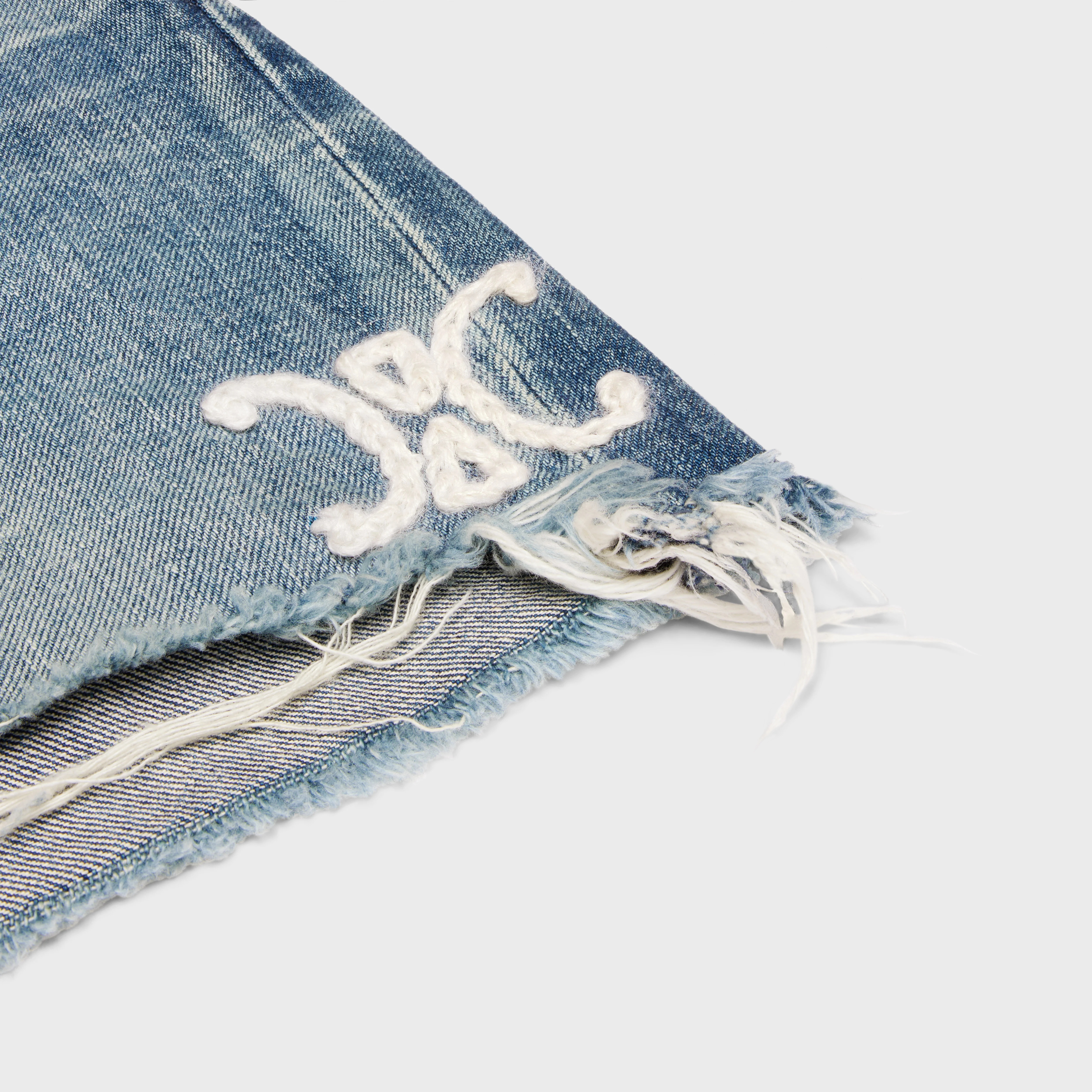 skate shorts in electric sky wash denim - 5