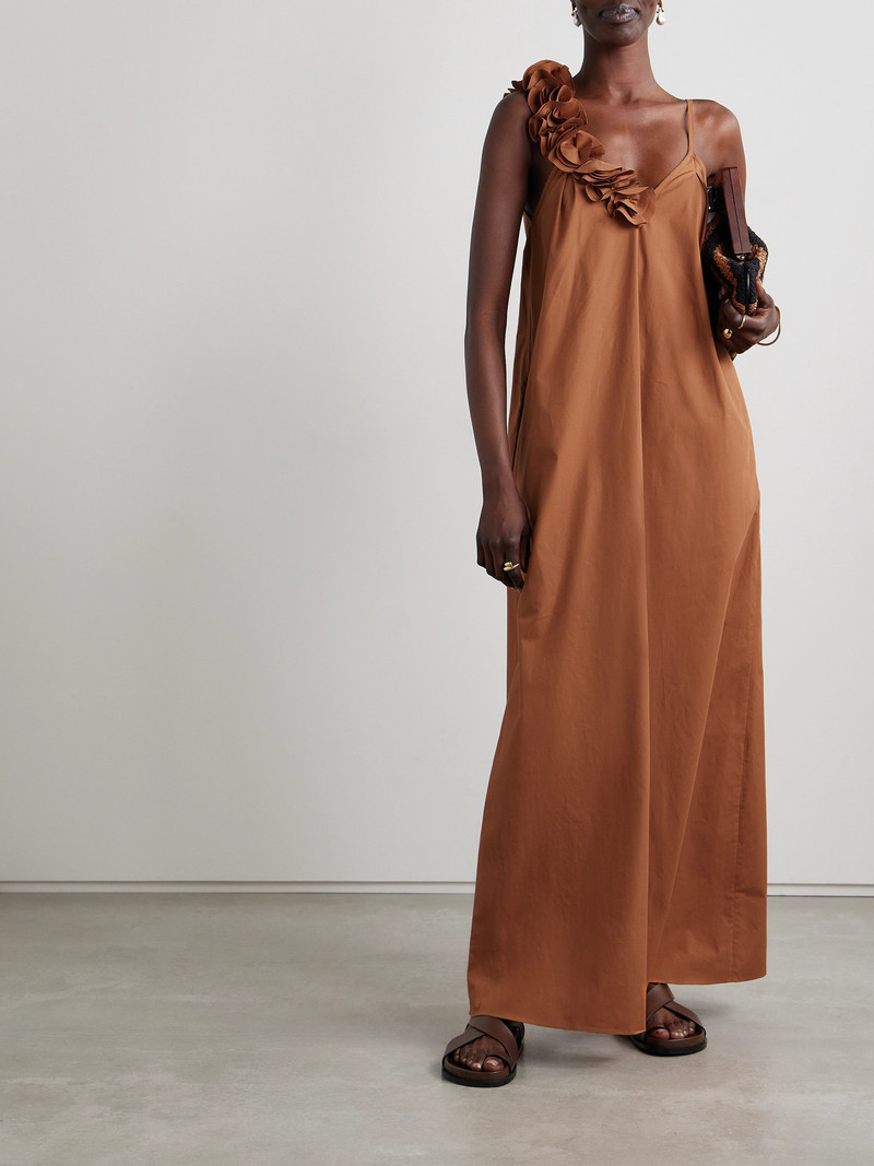 KIKA VARGAS + Net Sustain Linda Appliquéd Cotton-poplin Maxi Dress outlook