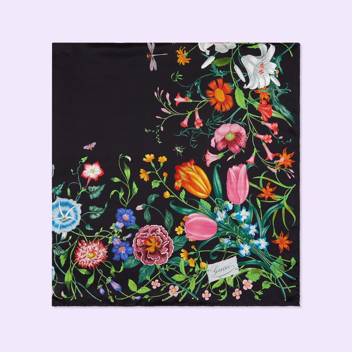 Flora print silk shawl - 2