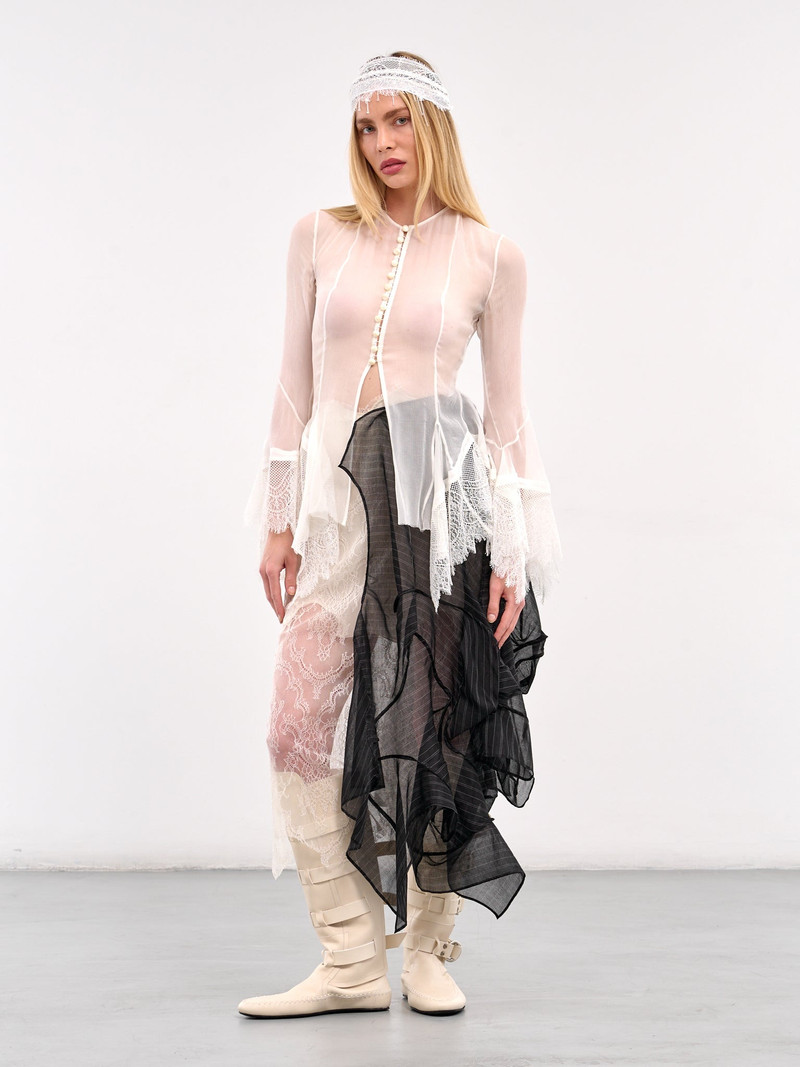 Ann Demeulemeester Sheer Lace Cuff Blouse outlook