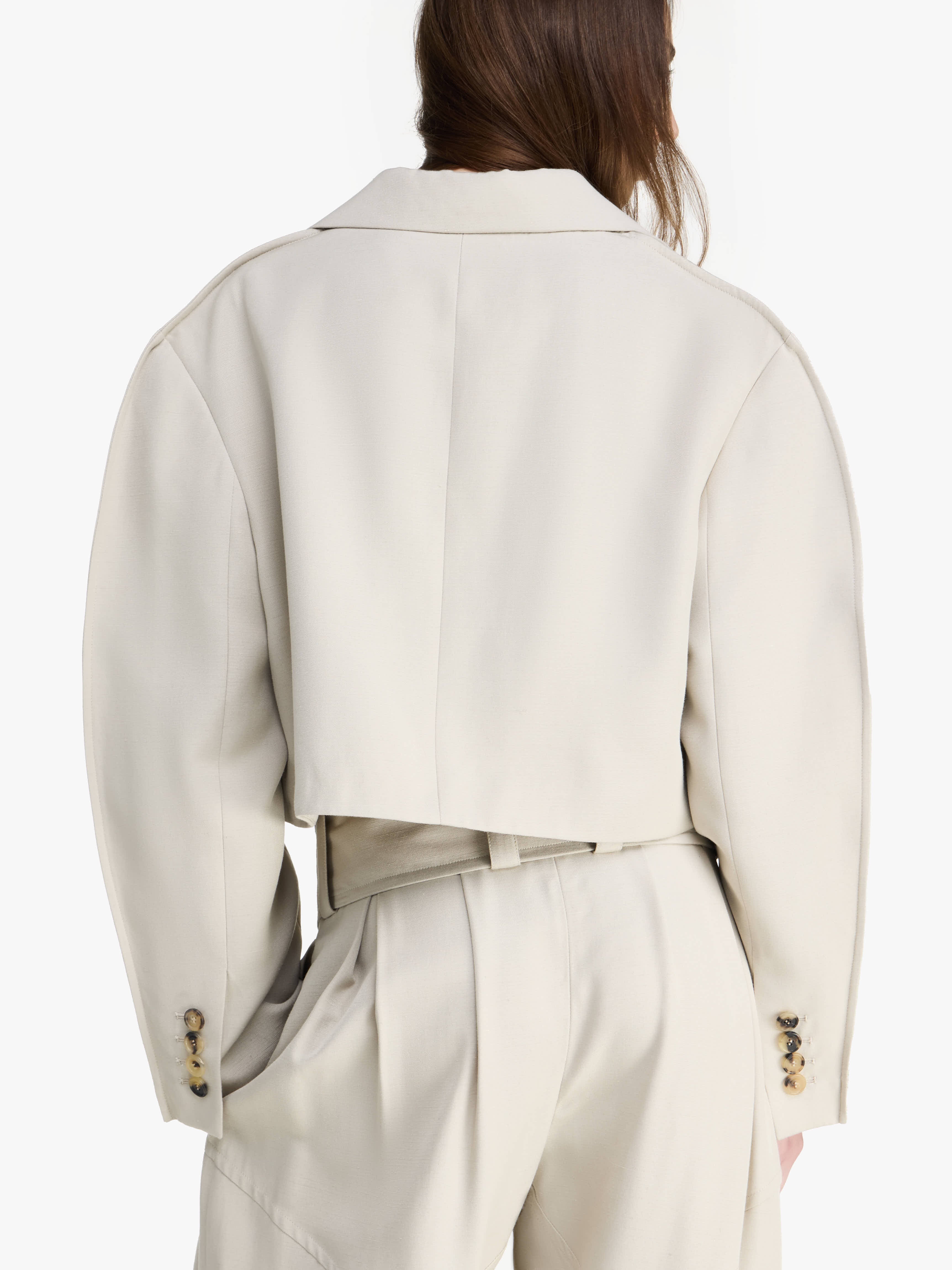 CROPPED ROUNDED TAILORED JACKET - 5