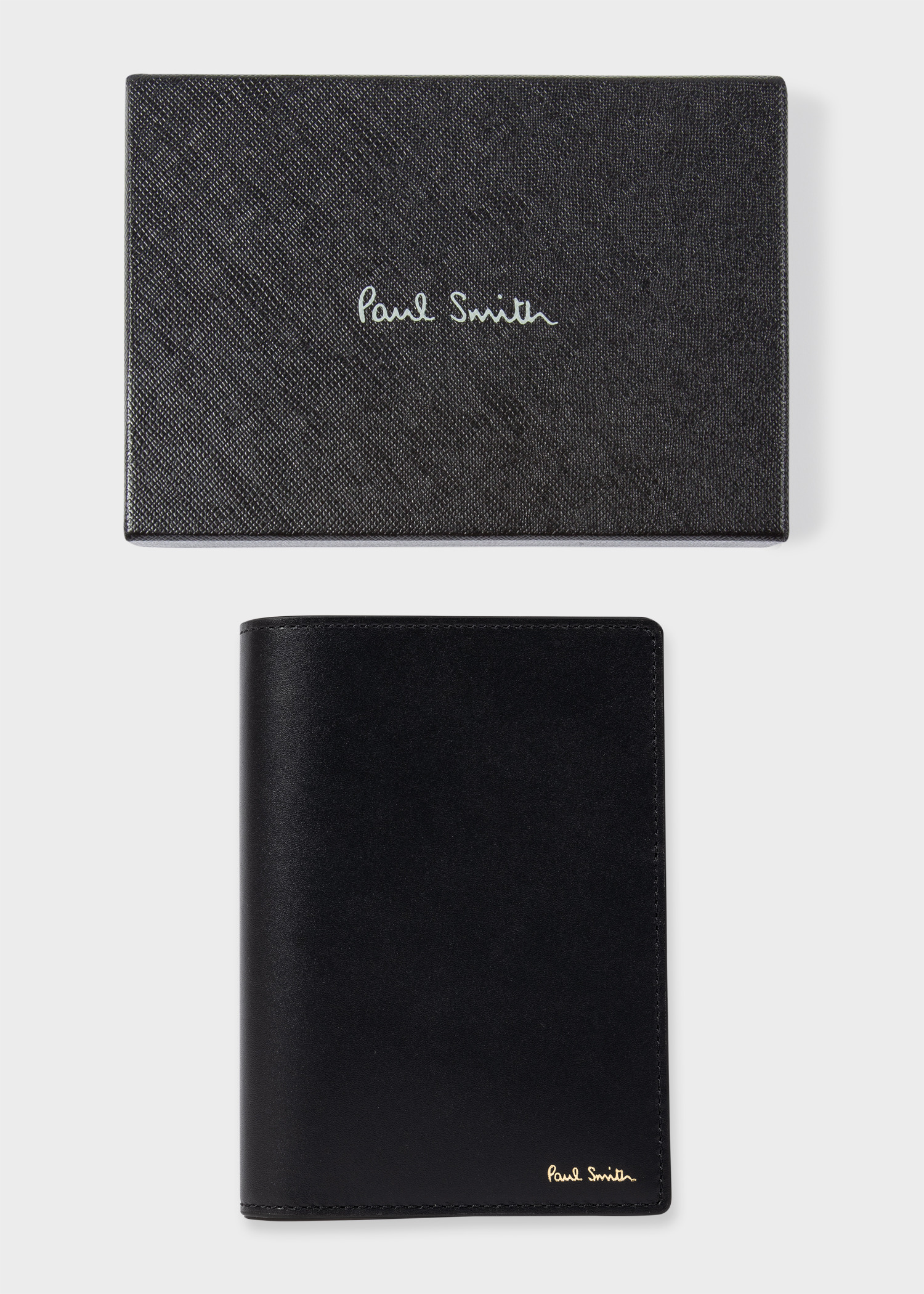 Black 'Signature Stripe' Interior Leather Passport Cover - 4