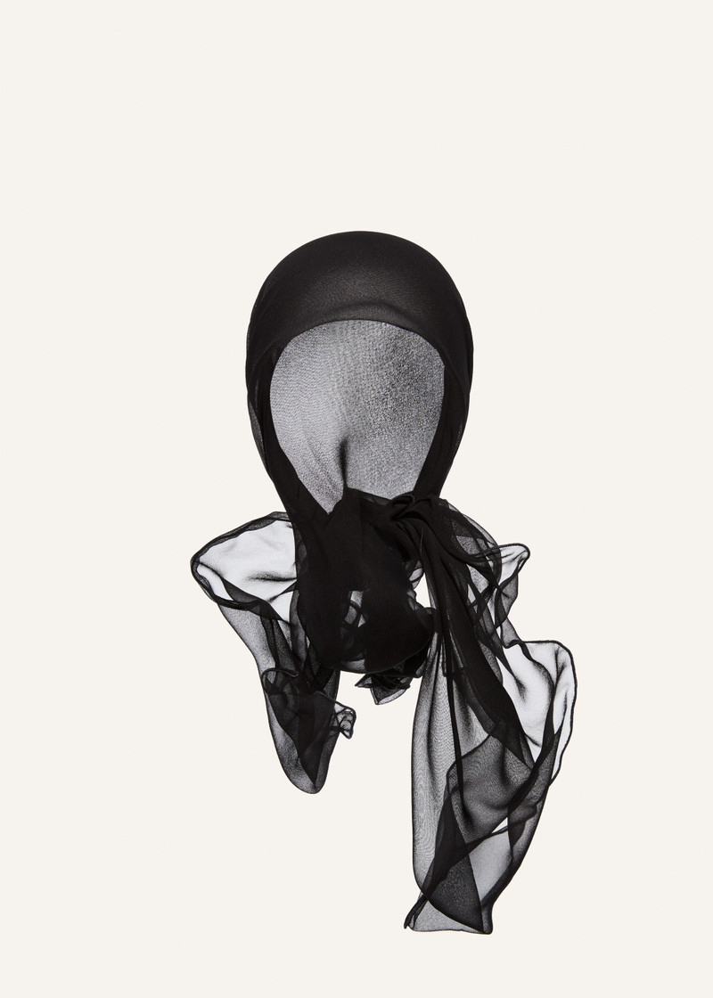 Wired head scarf in black 1