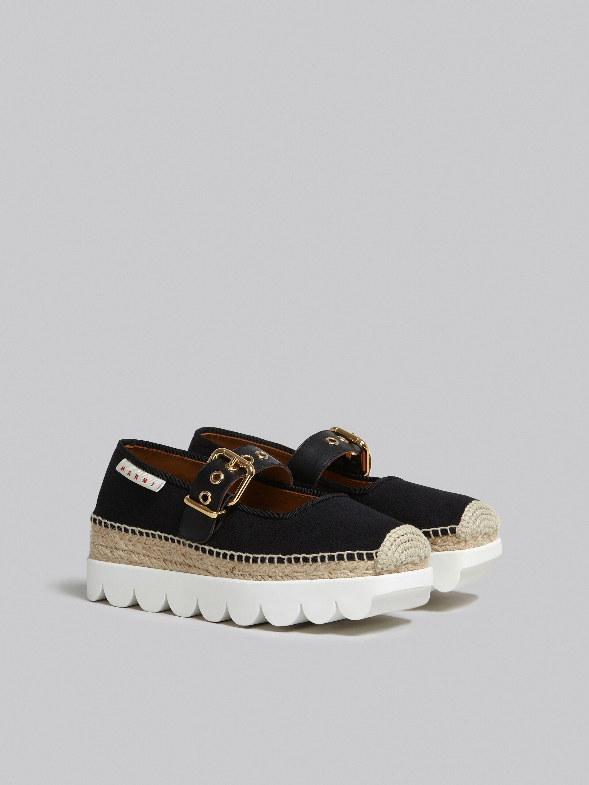 BLACK CANVAS PETAL ESPADRILLAS - 2