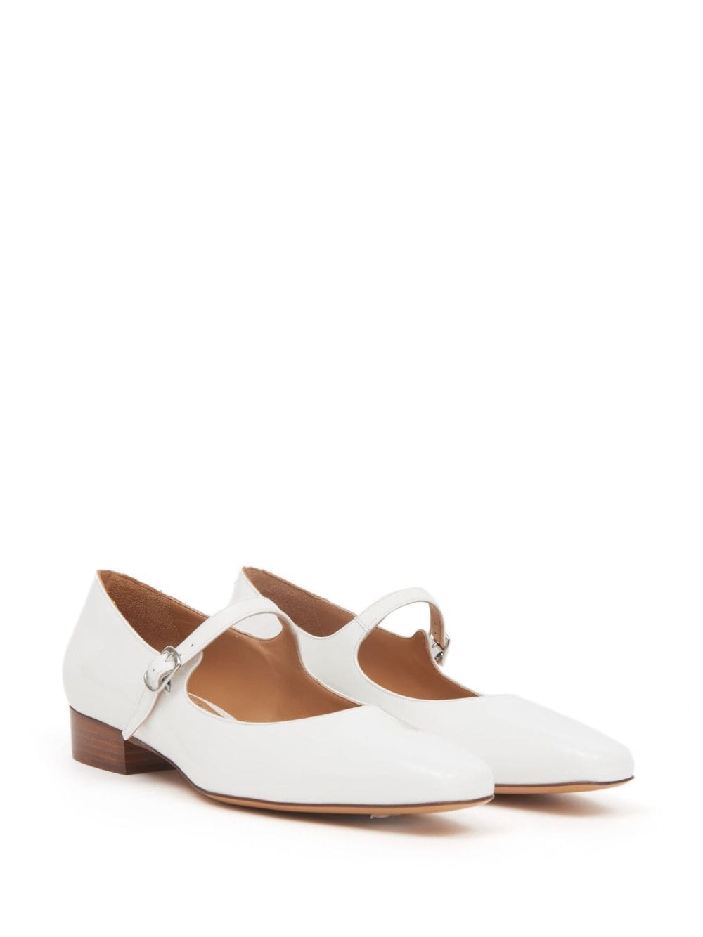 square-toe buckle-fastening ballerinas - 2