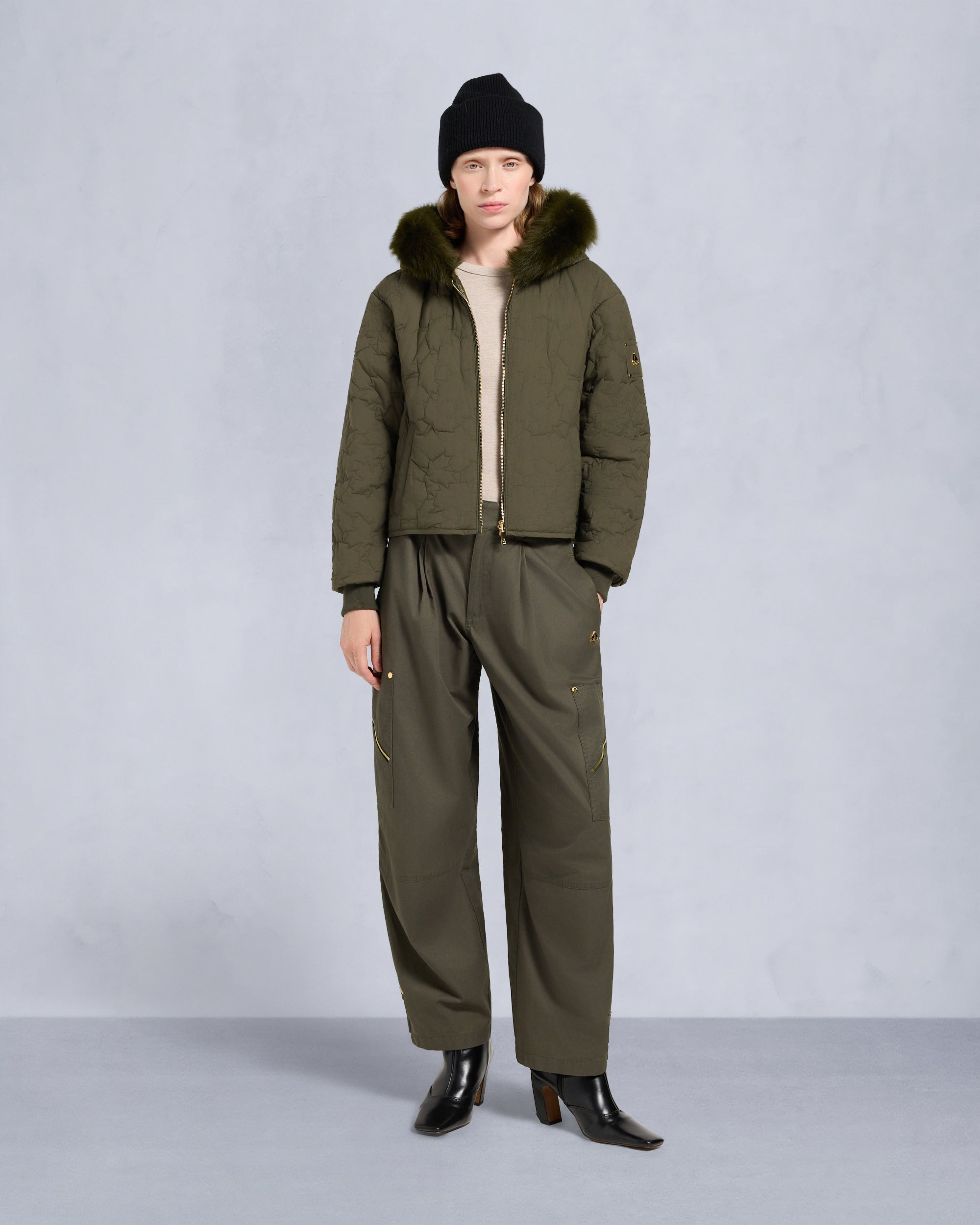 GOLD SERIES LOGAN SHEARLING TRIM BOMBER JACKET - 8
