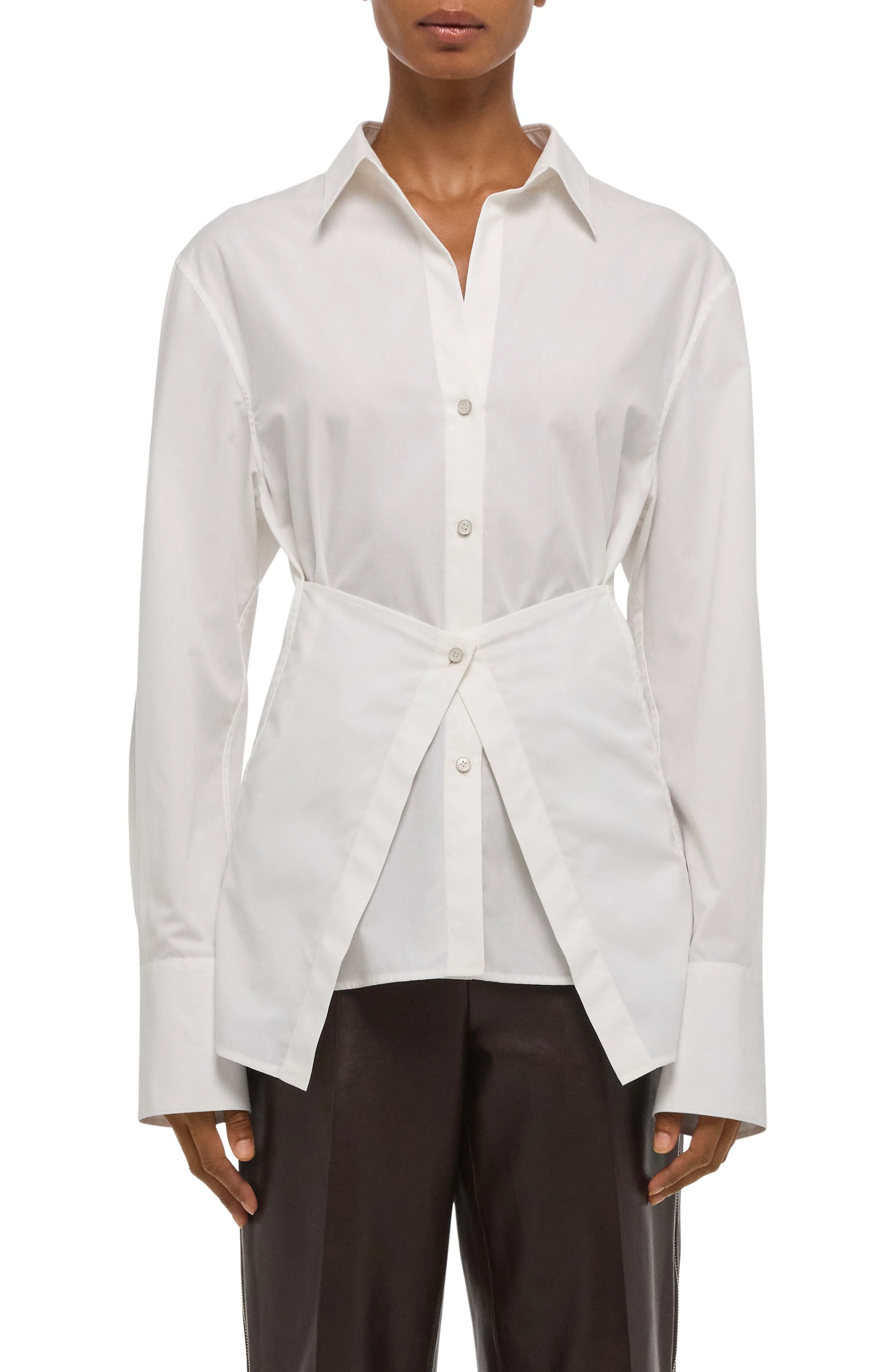Helmut Lang Apron Woven Shirt in White at Nordstrom - 1