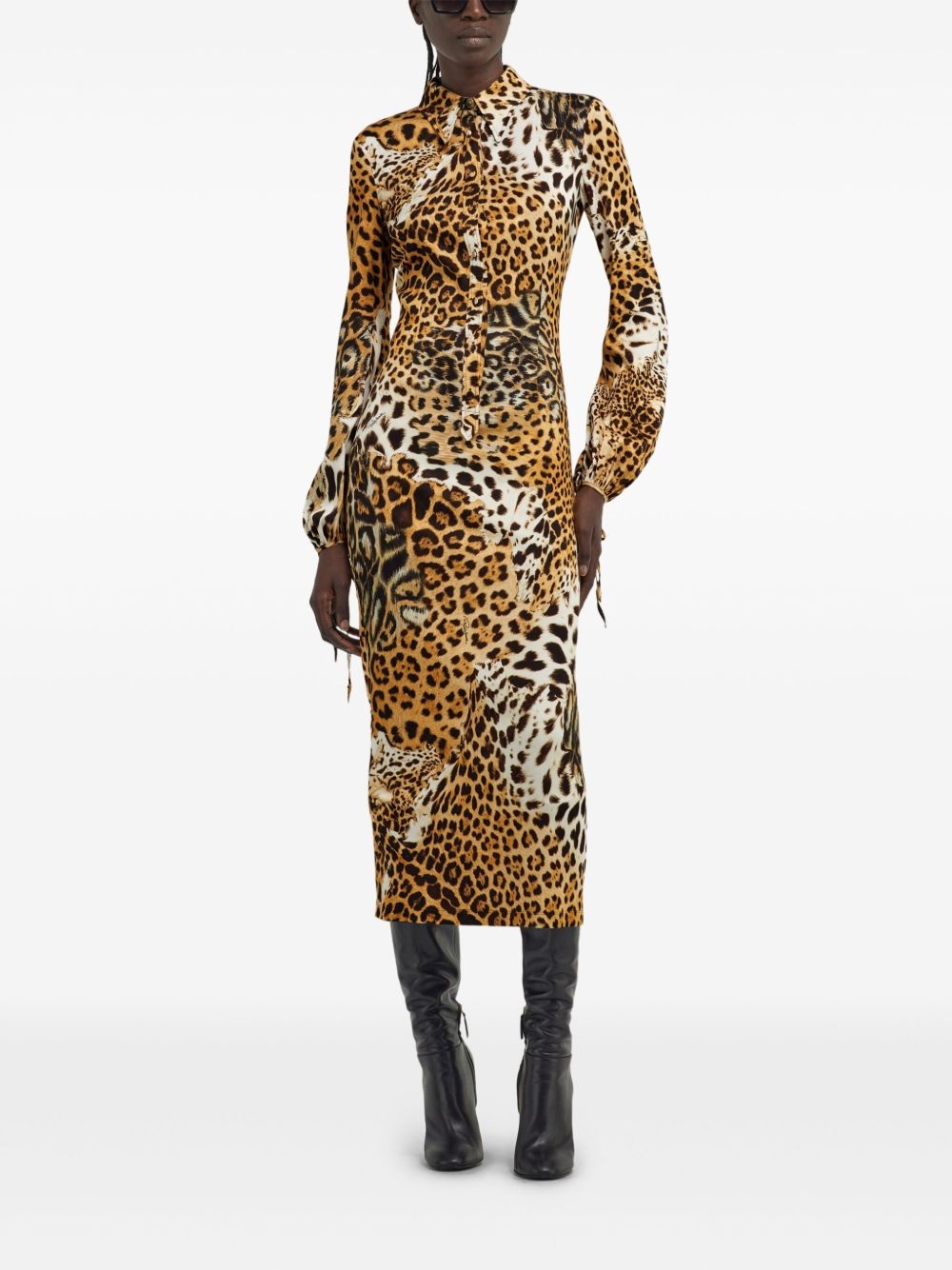 leopard-print midi dress - 3
