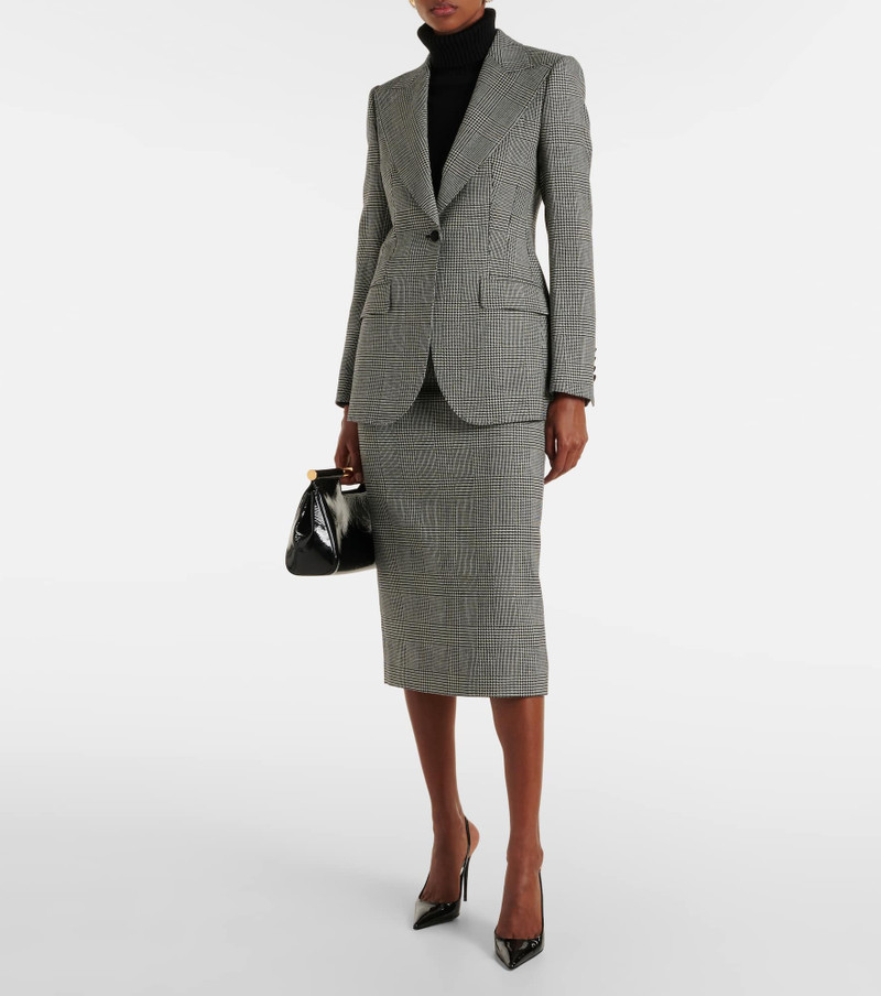 Dolce & Gabbana Prince of Wales check virgin wool midi skirt outlook