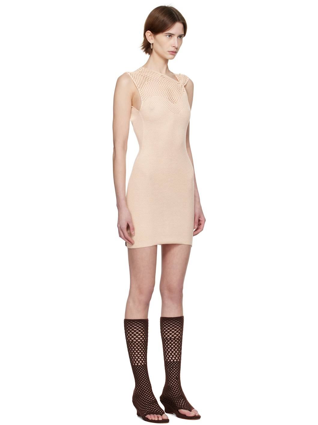 SSENSE Exclusive Off-White One Pinch Shoulder Crocheted Minidress - 2