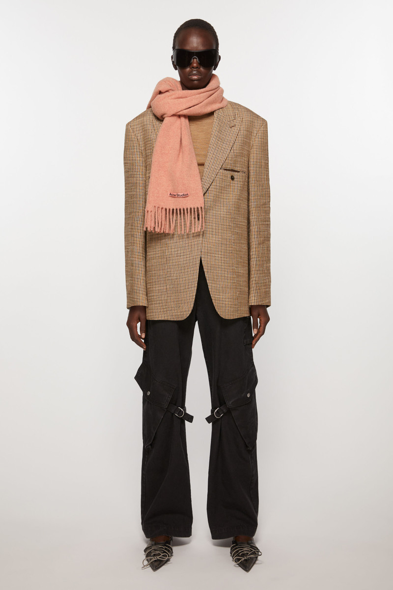 Acne Studios Fringe wool scarf – Narrow - Rose Melange outlook