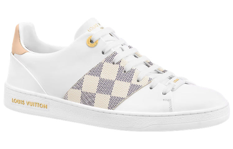 (WMNS) LOUIS VUITTON Frontrow Sneakers 'White with Beige Grey Plaid' 1AAWEV - 2