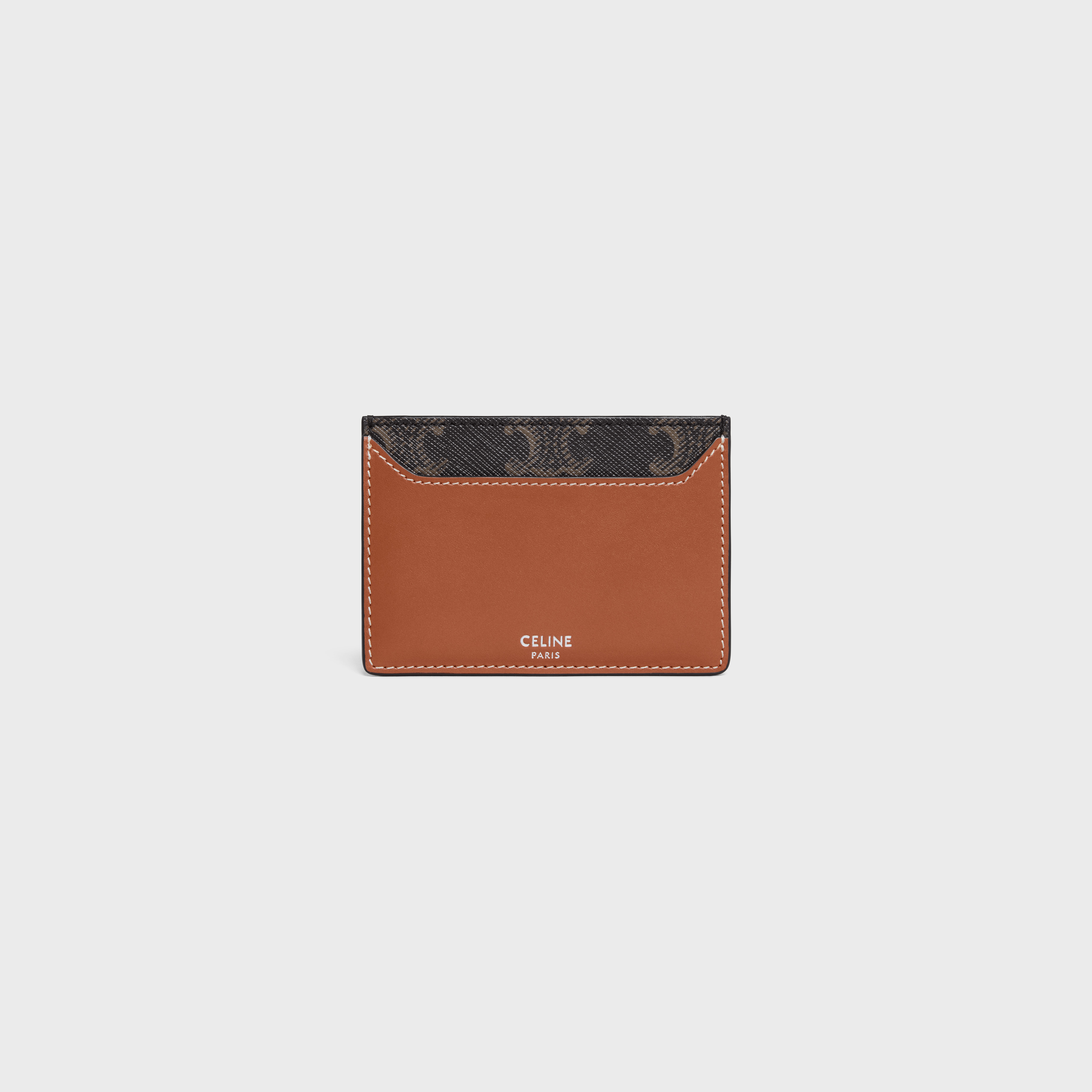 BUSINESS CARD HOLDER IN TRIOMPHE CANVAS AND LAMBSKIN - TAN