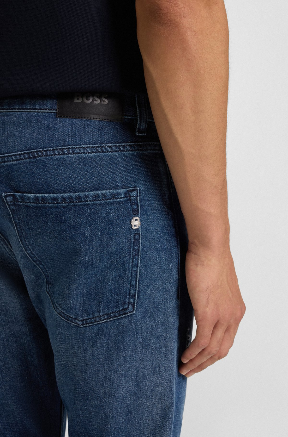 DELAWARE SLIM-FIT JEANS IN BLUE MECHANICAL-STRETCH DENIM - 5