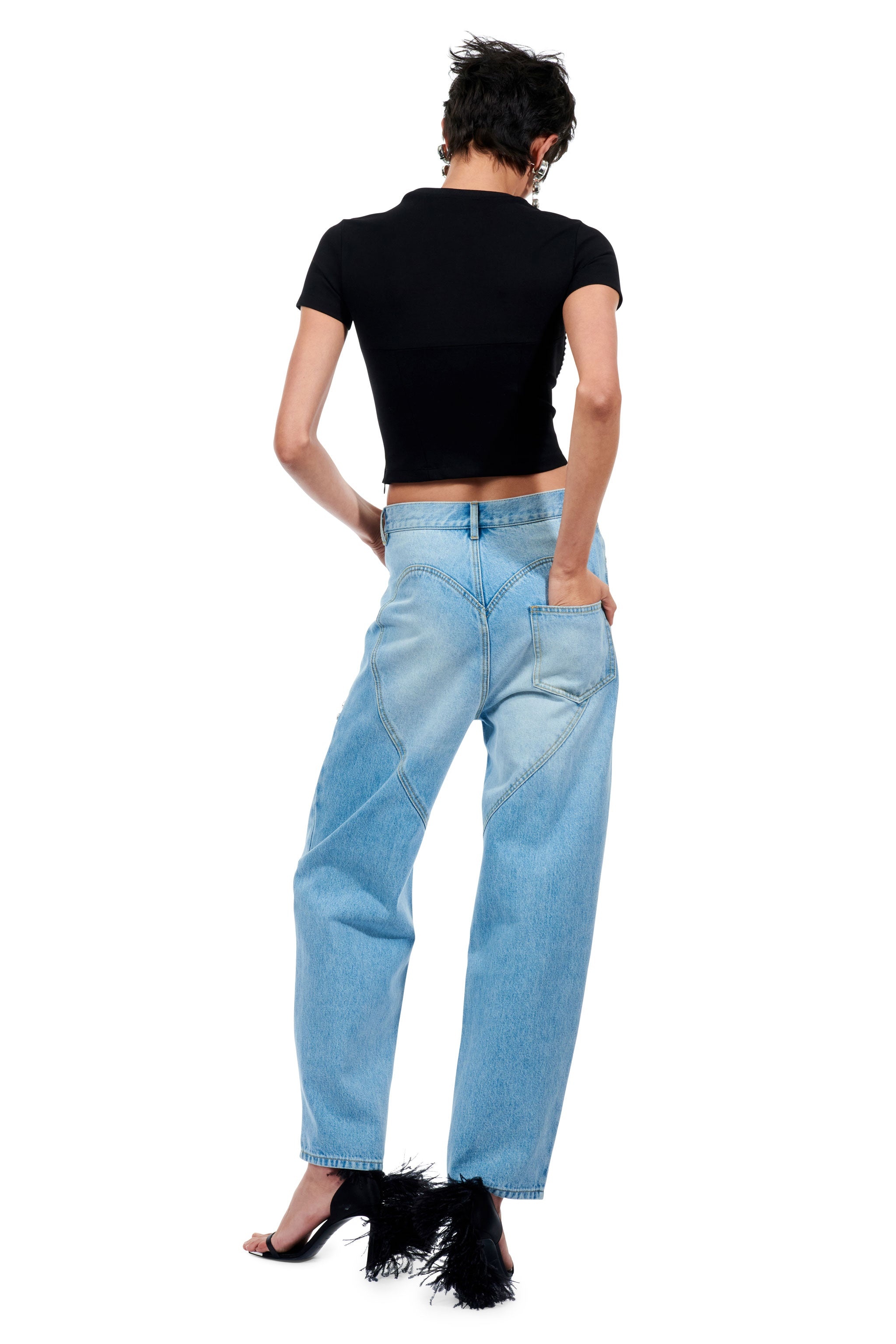 CRYSTAL SLIT JEAN - 4
