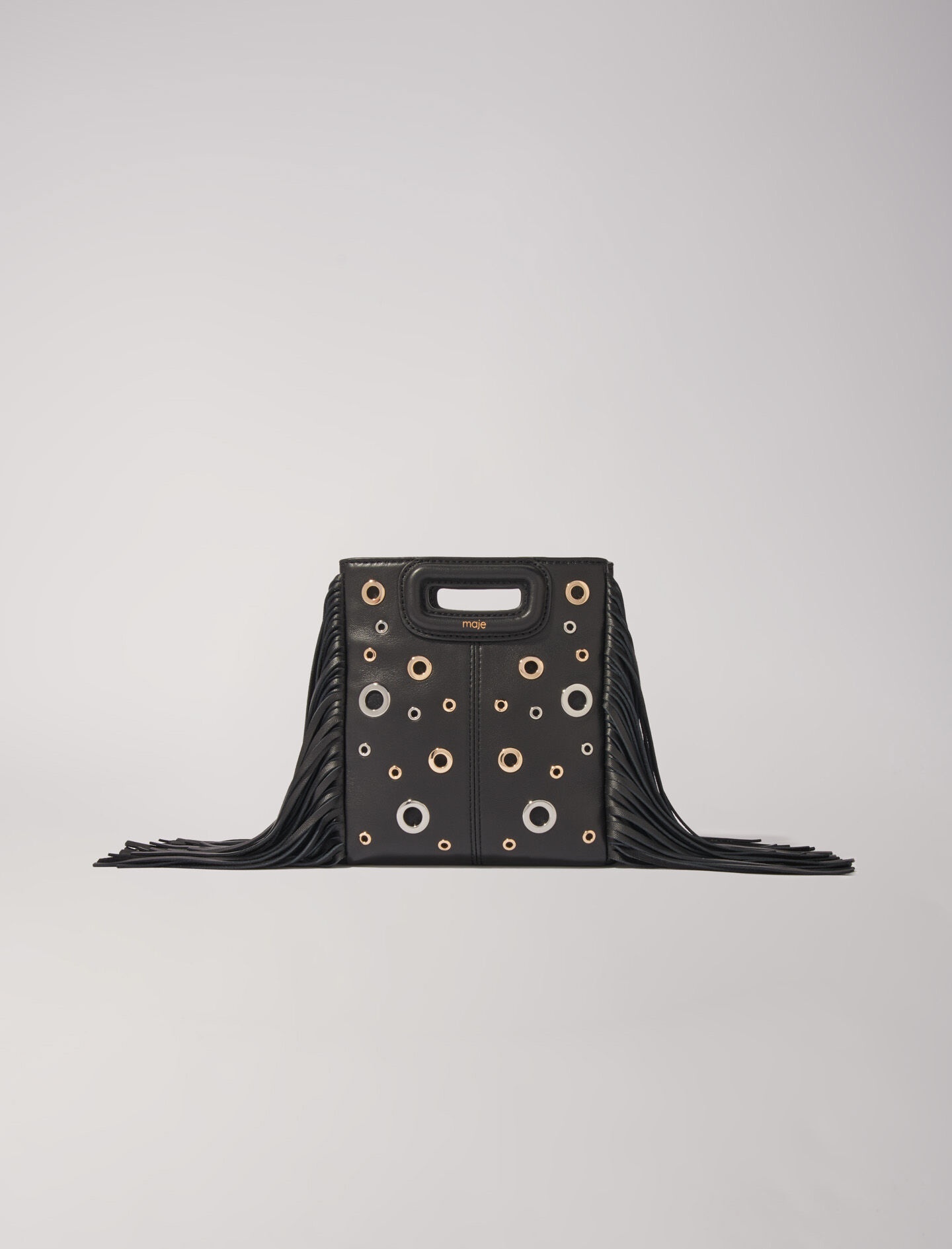 Leather M mini bag with eyelets - 1