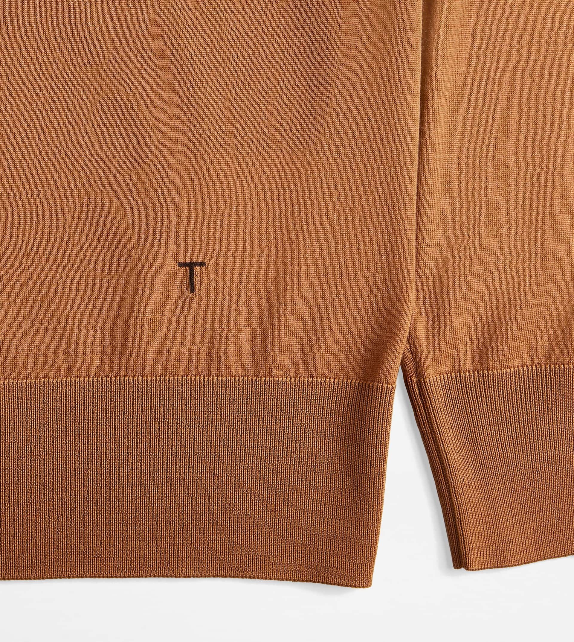 ROUND-NECK PULLOVER IN T15 WOOL - BROWN - 2