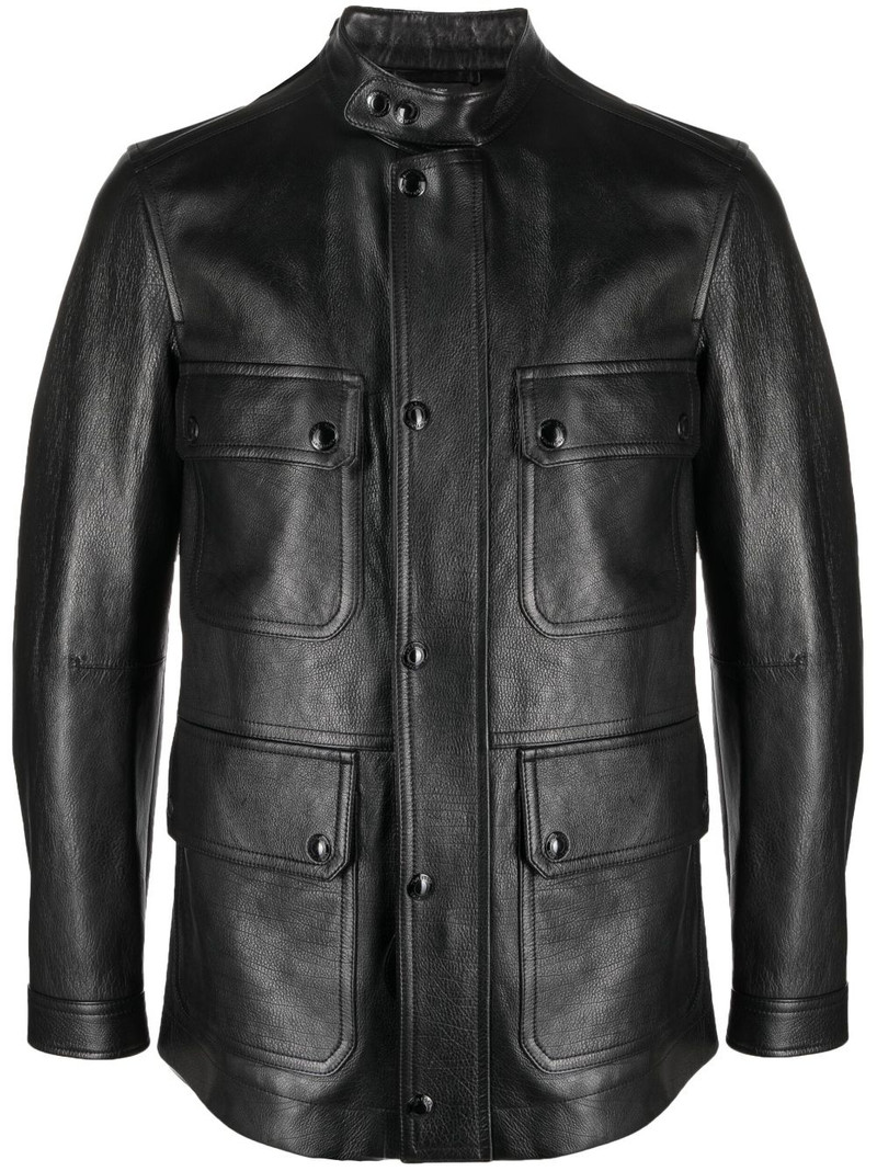 zip-up leather jacket 1