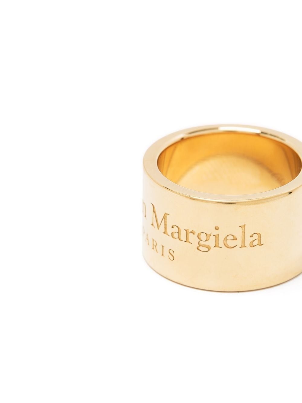 engraved-logo chunky band ring - 3